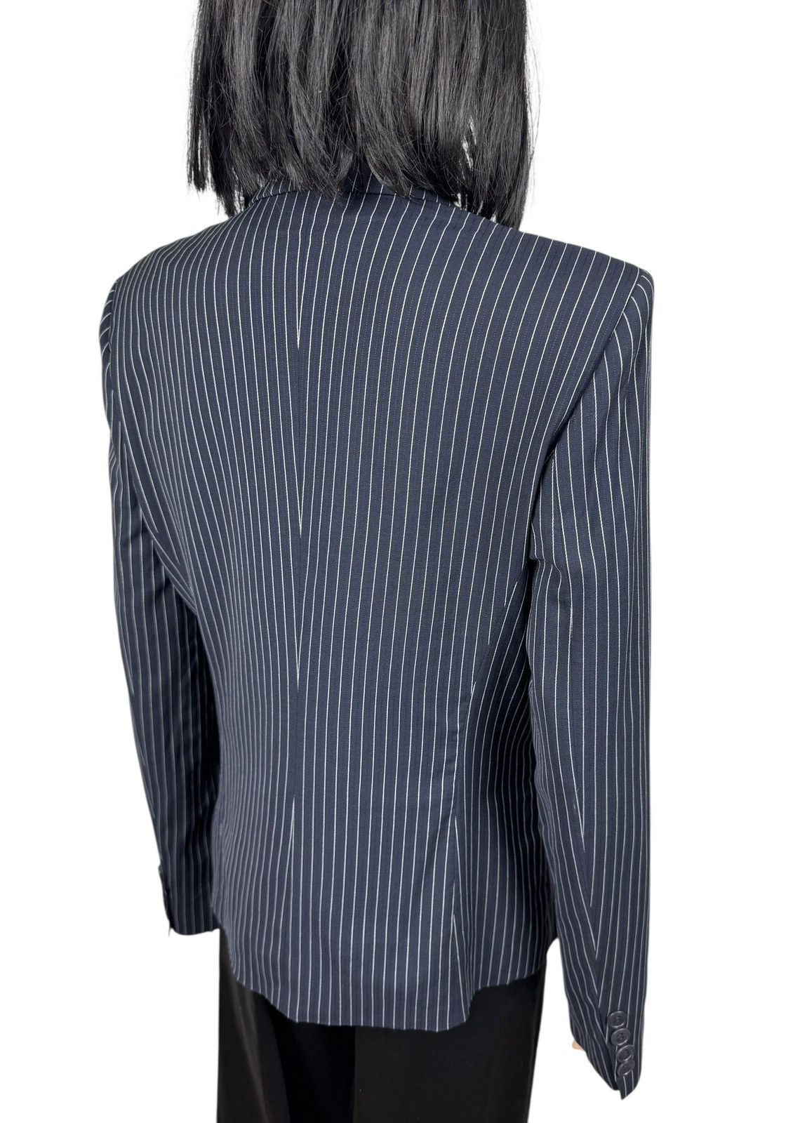 Marella Marella Virgin Wool Striped Blazer Double-Breasted size US10 Size L / US 10 / IT 46 - 7 Thumbnail