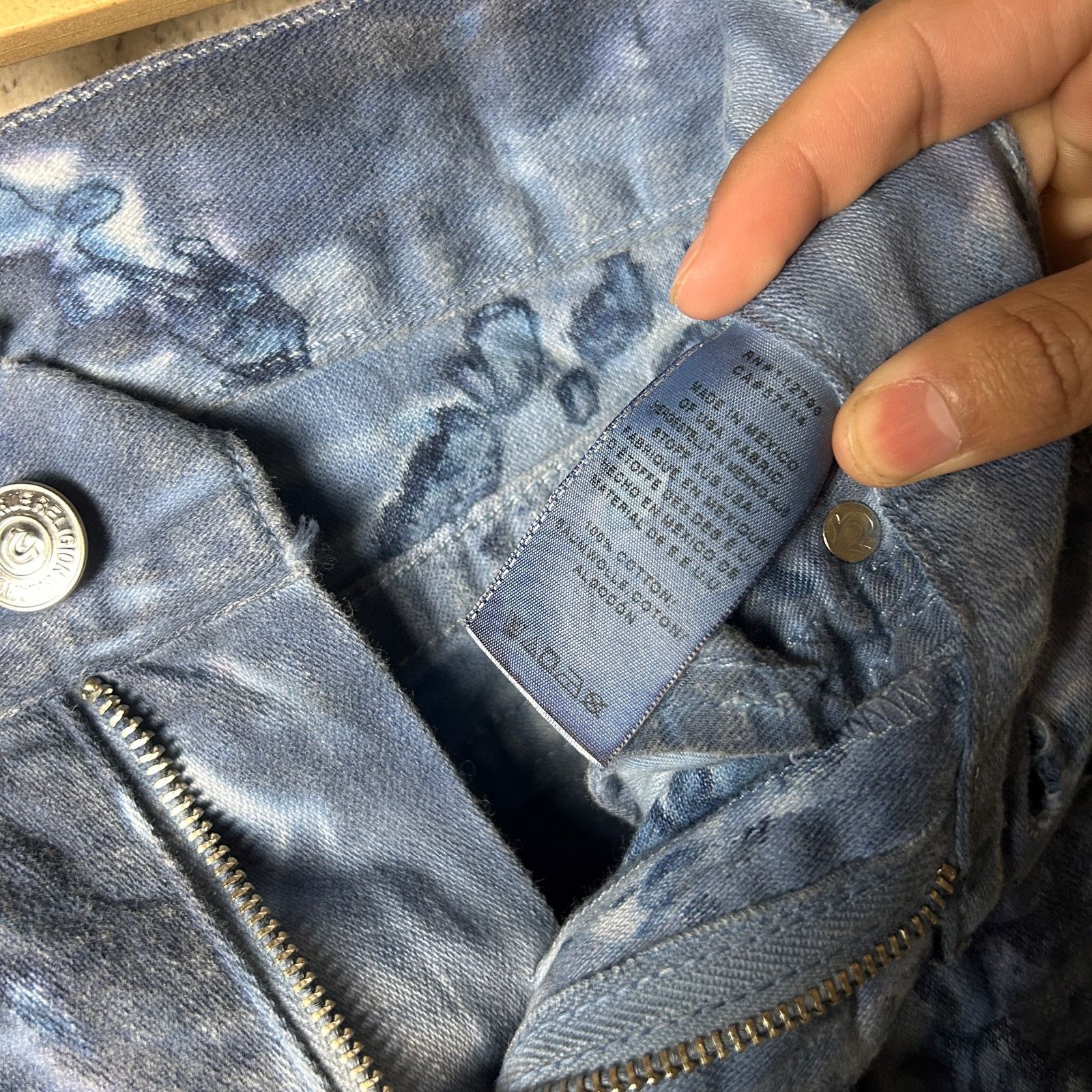 True Religion True Religion Ricky Straight Tie Dye BSO Black 32" Y2K Jeans Size US 32 / EU 48 - 6 Thumbnail