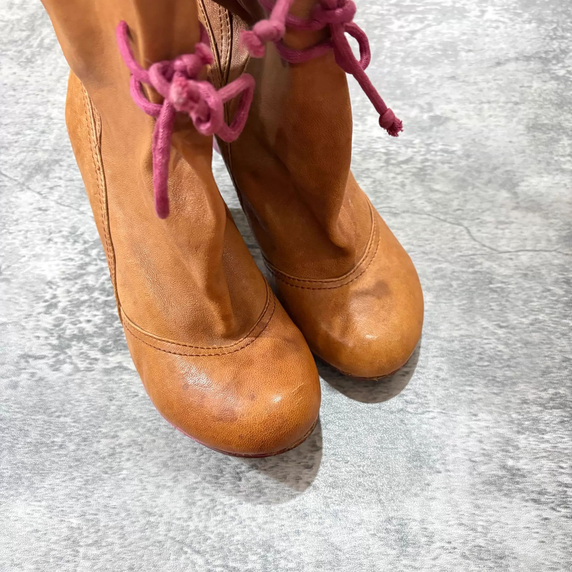 Other Irregular Choice Vtg Asymmetric Chunky Buckle Slouch Boot 37 Size US 6.5 / IT 36.5 - 3 Thumbnail