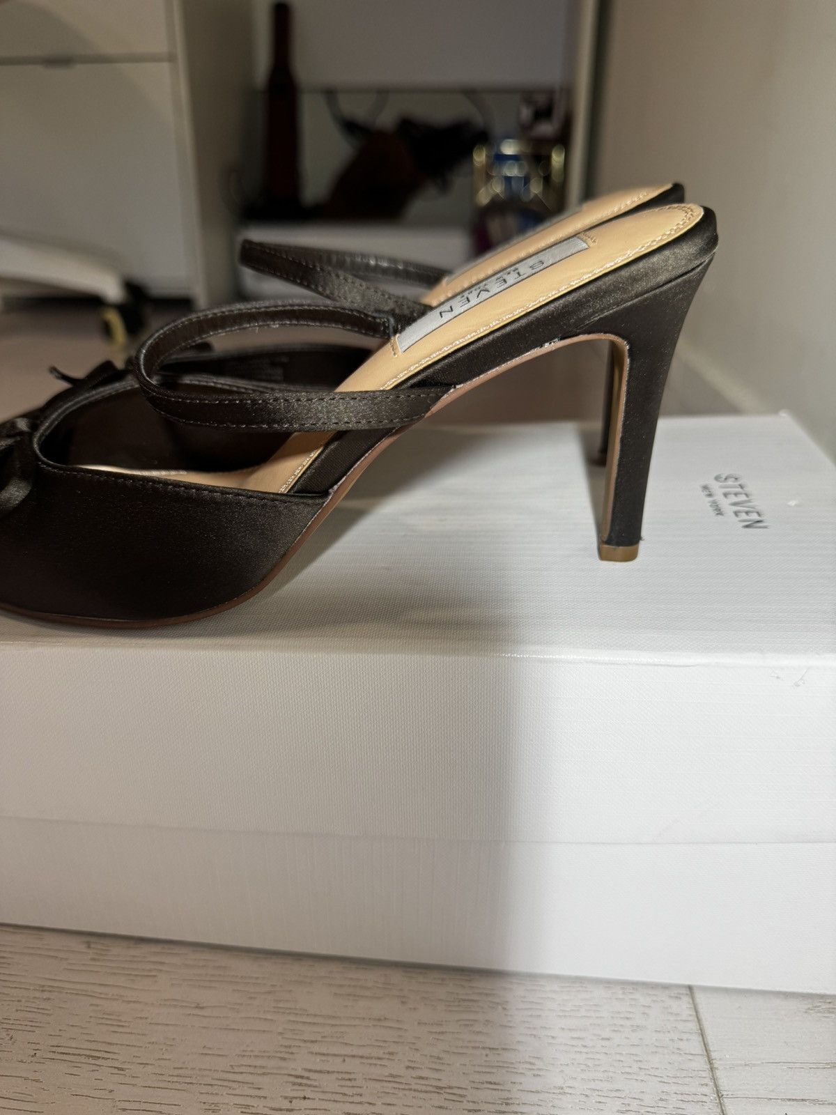 Other Steve New York Brown Satin Mule/Kitten Heel Size US 6.5 / IT 36.5 - 5 Thumbnail