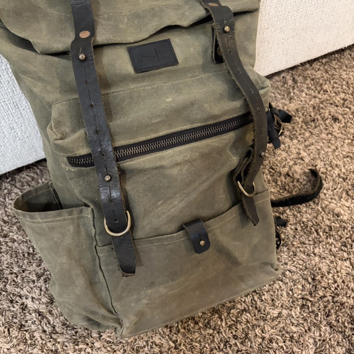 Bradley Mountain Bradley Mountain Wilder Backpack Waxed Canvas Leather Strap Size ONE SIZE - 10 Thumbnail