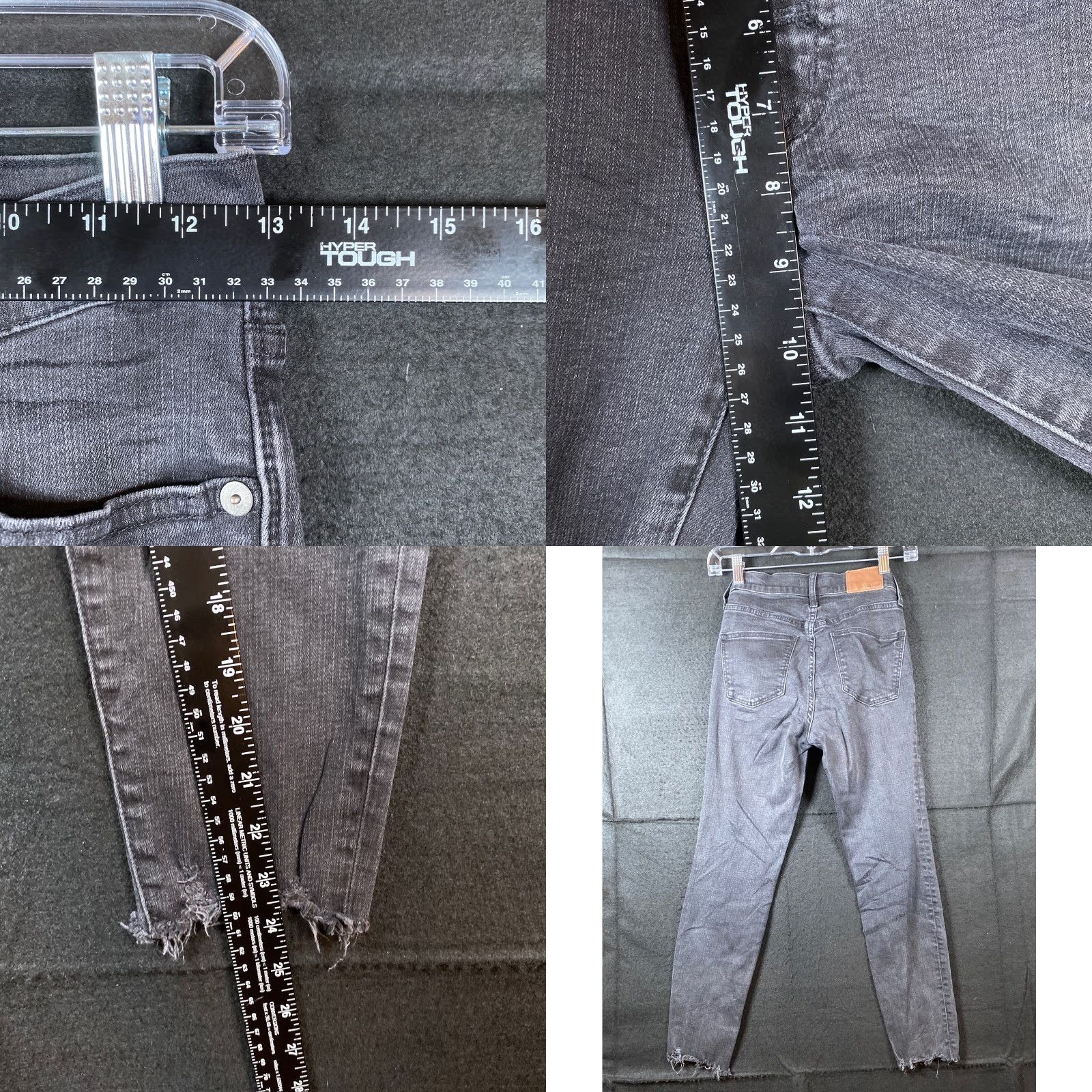 Madewell Madewell Womens Jeans Black Denim 9" High Rise Skinny Button Fly Stretch 25P Size 42" / US 20 - 8 Thumbnail