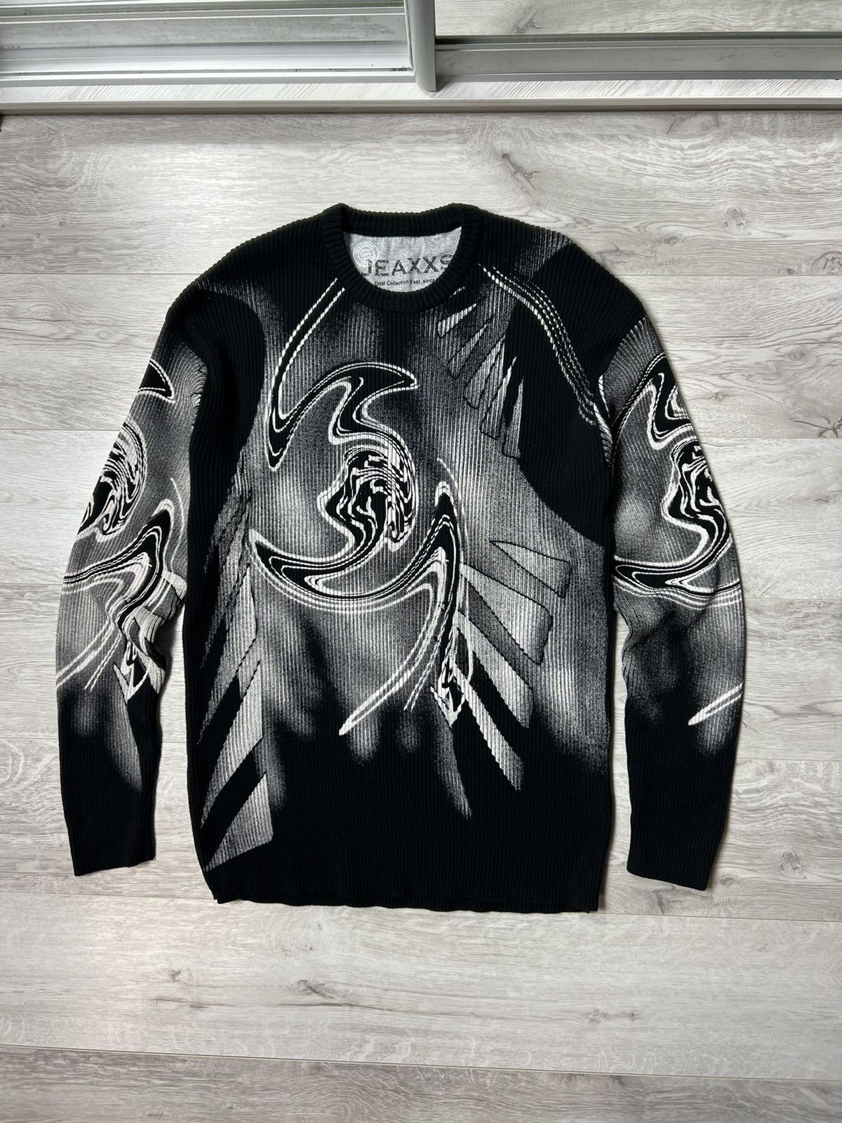 If Six Was Nine Crazy Vintage Avant-Garde Tribal Knit Ribed Sweater Diesel Size US XXL / EU 58 / 5 - 1 Thumbnail