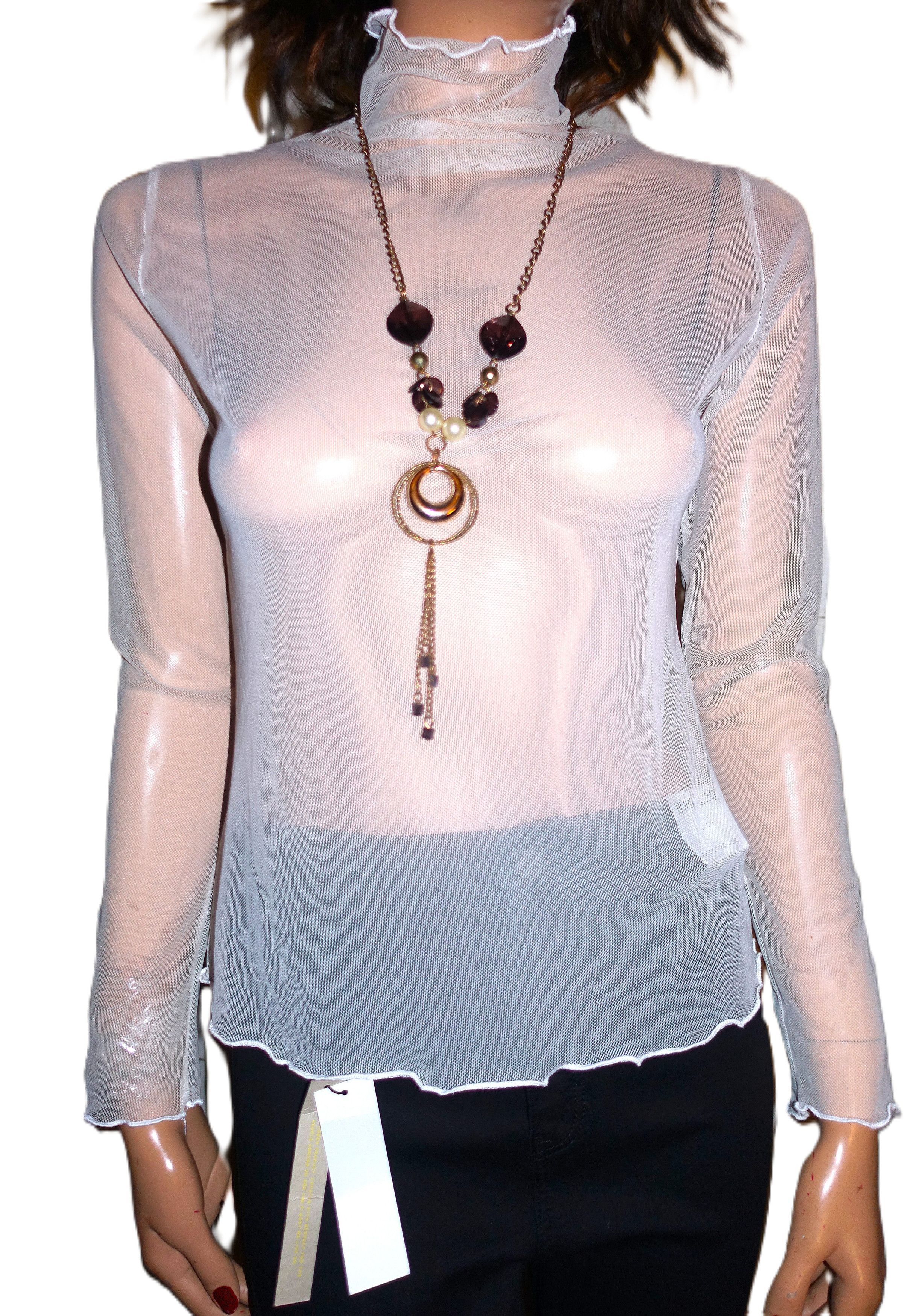 Vintage White Sheer Blouse S Size S / US 4 / IT 40 - 1 Thumbnail