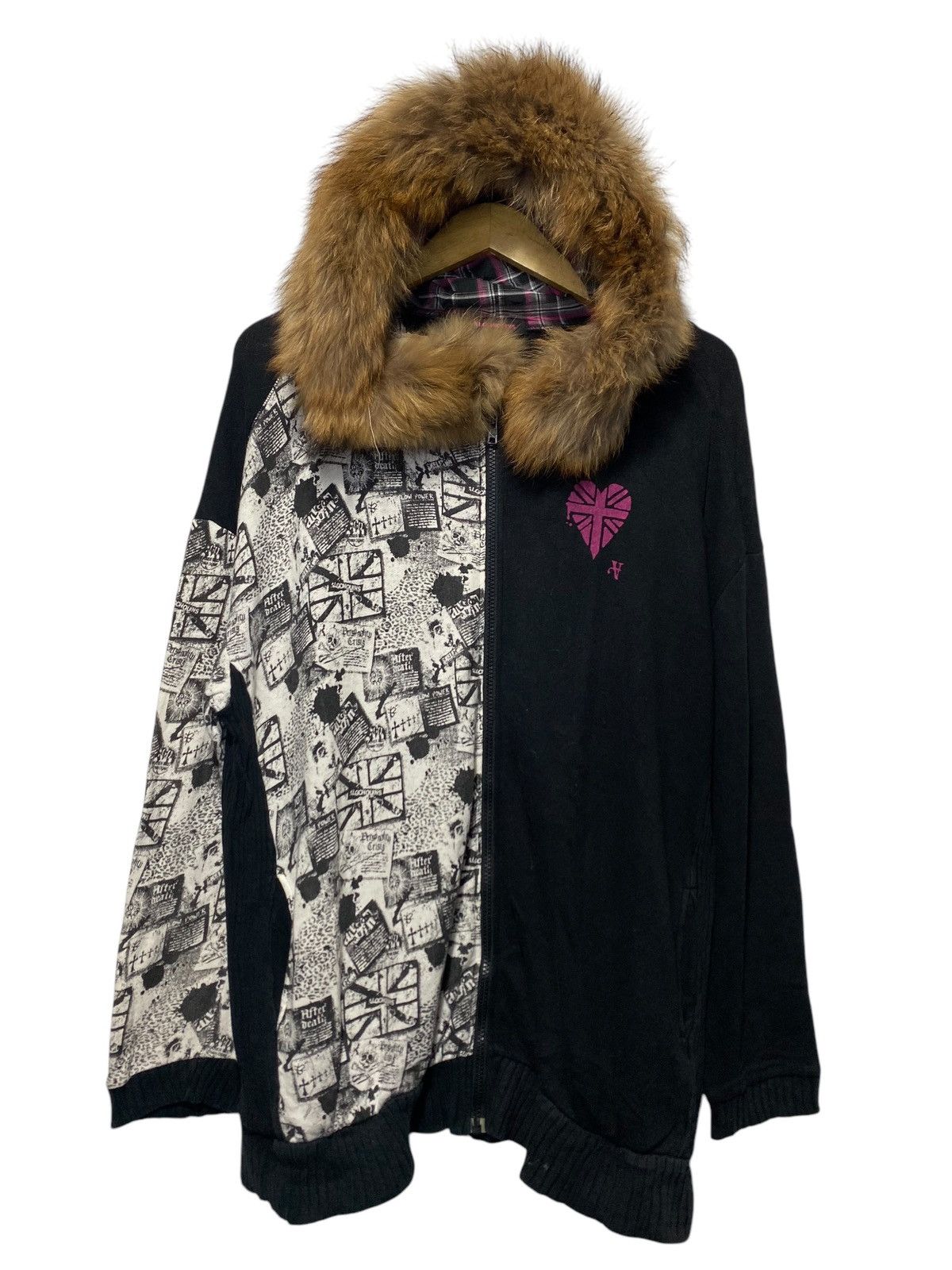 Japanese Brand Japan Algonquins cross anarchy skull fur hoodie Size US L / EU 52-54 / 3 - 1 Thumbnail