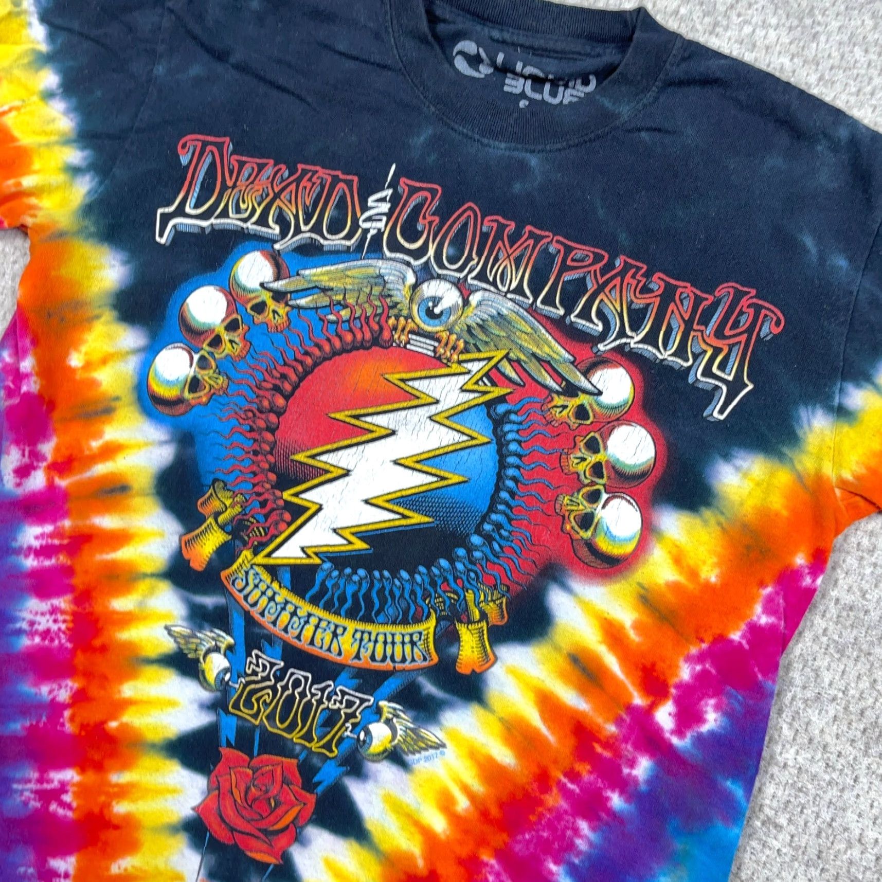 Vintage VINTAGE Greatful Dead Shirt Men Small Tie Dye Liquid Band Tee Blue Multi Adult Size US S / EU 44-46 / 1 - 6 Thumbnail