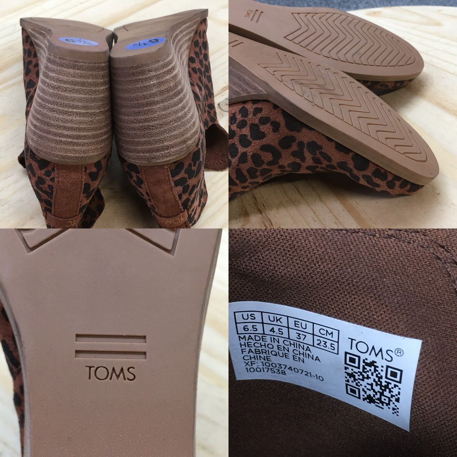 Toms Toms Boots Womens 6.5 Kallie Bootie Brown Leopard Print Ankle Top Wedge 10017538 Size M / US 6-8 / IT 42-44 - 9 Thumbnail