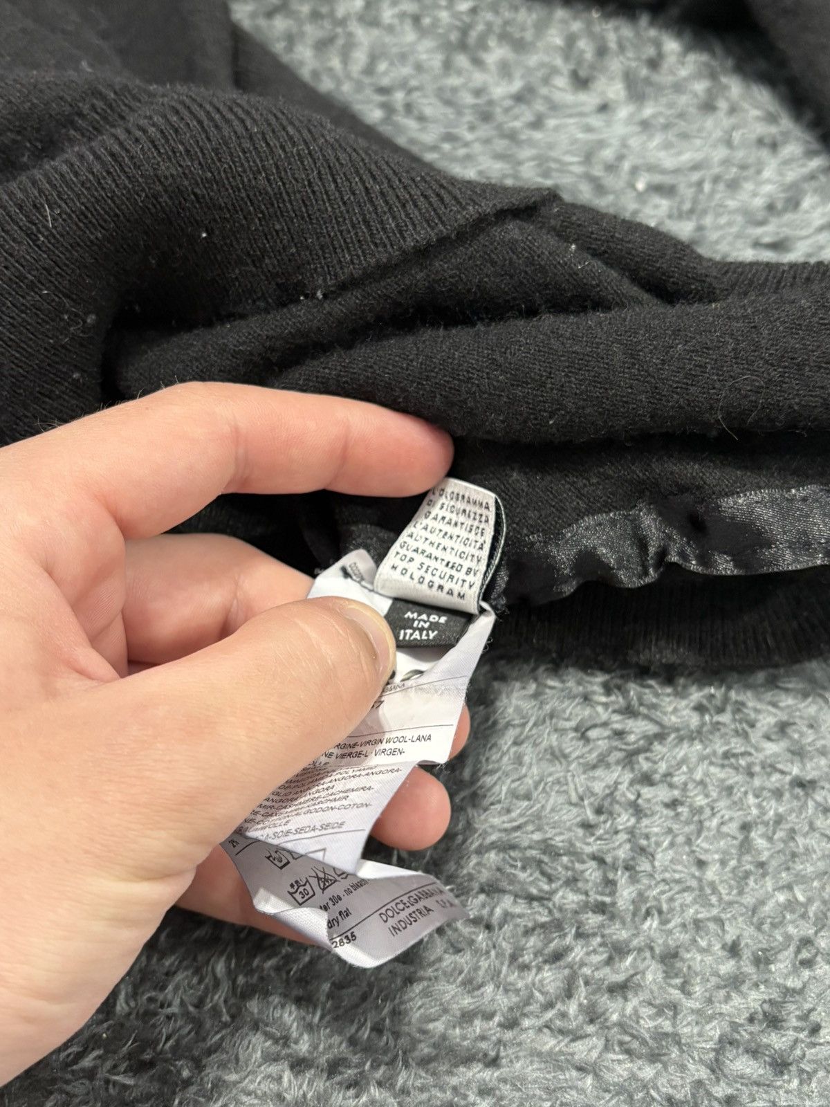 Dolce & Gabbana Vintage Dolce & Gabbana Wool Silk Collar Black Sweater Size US M / EU 48-50 / 2 - 7 Thumbnail