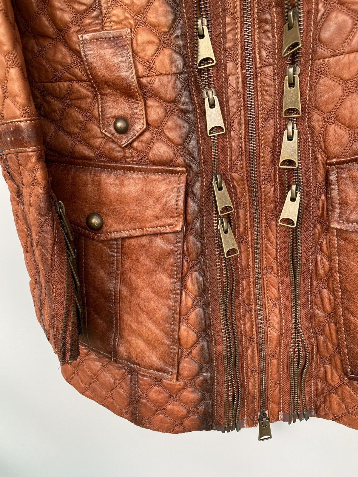 Other Don Vanquisher- Multi Zip Quilted Leather Jacket Size US S / EU 44-46 / 1 - 17 Thumbnail
