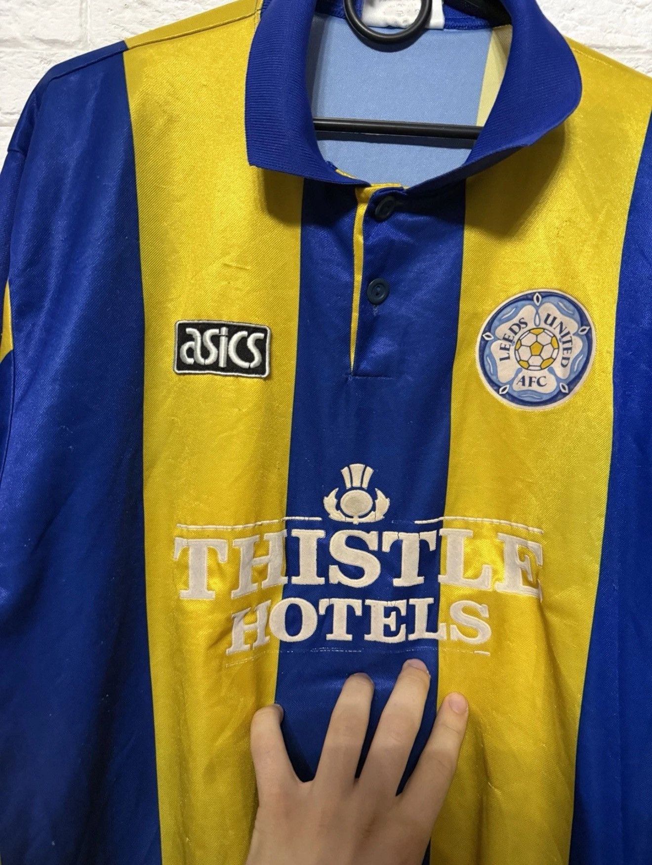 Asics Vintage Leeds United Away Jersey Asics 93/95 Football Shirt Size US XL / EU 56 / 4 - 3 Thumbnail
