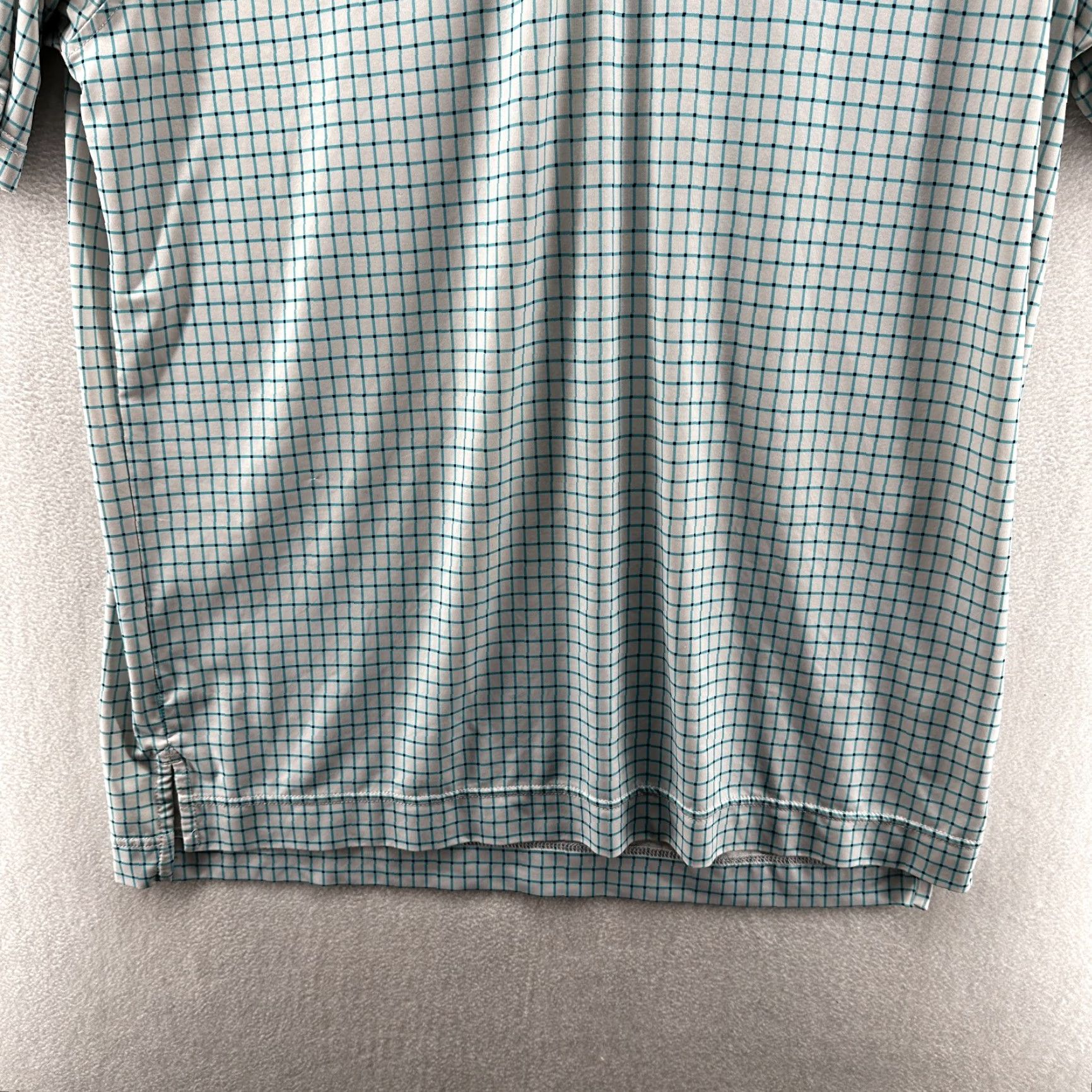 Footjoy FootJoy Polo Shirt Blue White Men's M Golf Short Sleeve Check Collared Pattern Classic Easy Care 44 in Chest Regular Fit Size US M / EU 48-50 / 2 - 6 Thumbnail