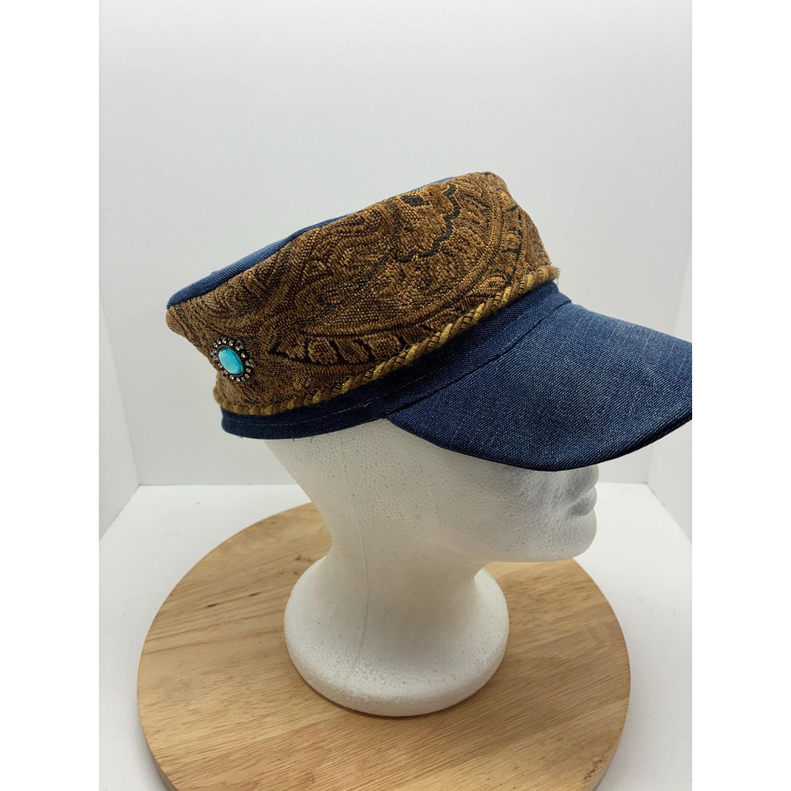 Other Handmade Denim & Tapestry Cap – Small 22” – Upcycled Size ONE SIZE - 7 Thumbnail