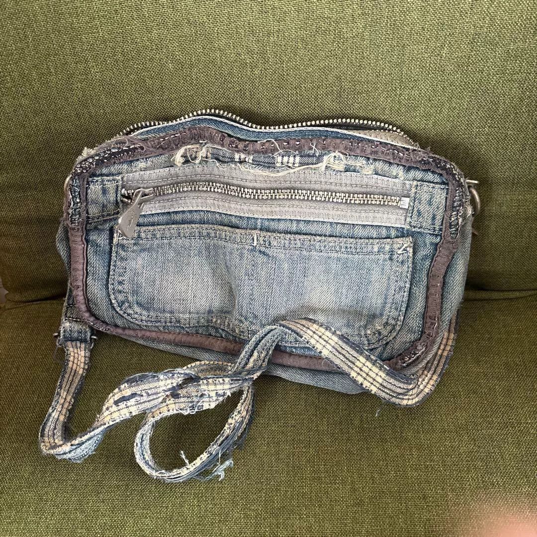 Porter Classic Porter Classic Distressed Denim Crossbody Bag Size ONE SIZE - 1 Thumbnail