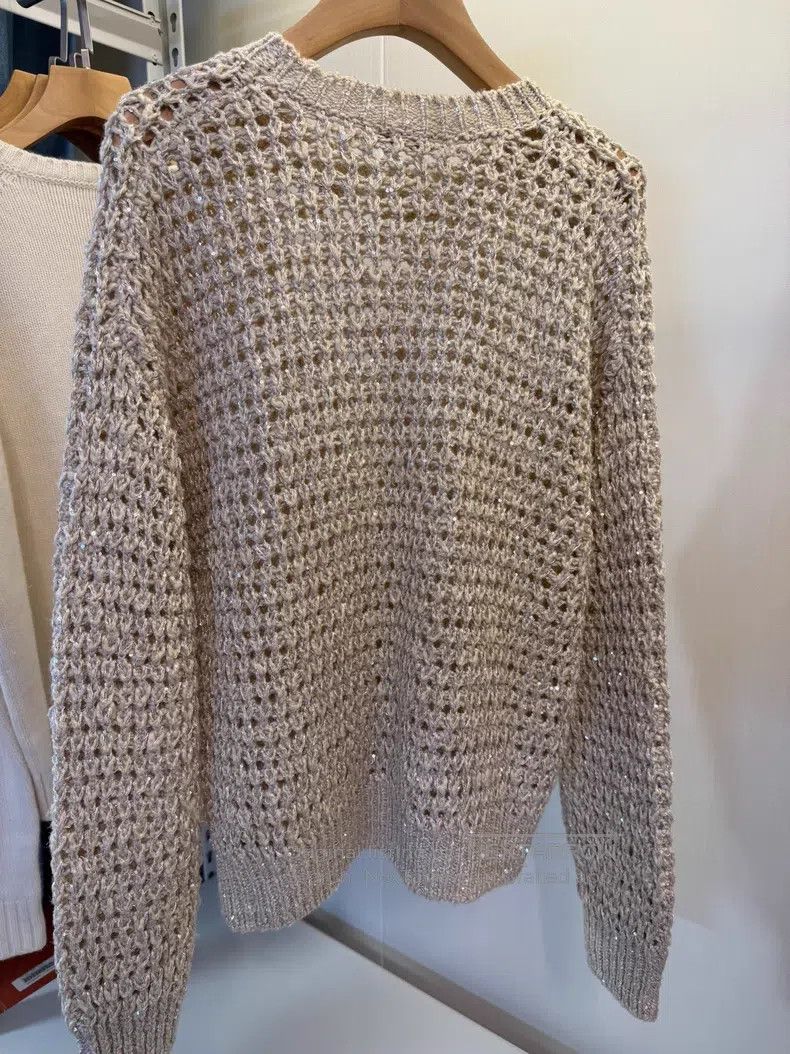 Brunello Cucinelli Brunello Cucinelli 24 Models of Sequined Mesh Sweater Size M / US 6-8 / IT 42-44 - 4 Thumbnail