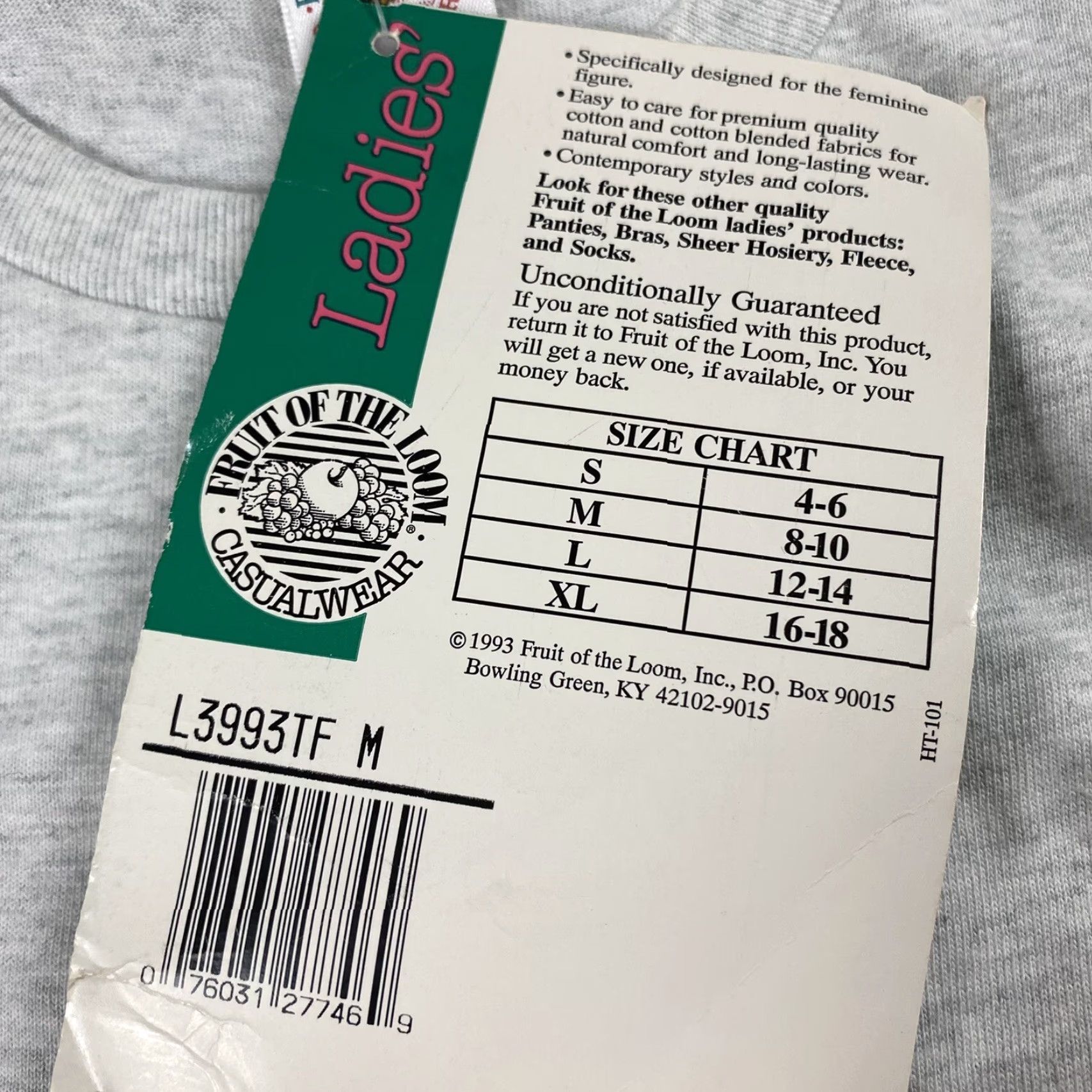 Fruit Of The Loom VINTAGE 1993 Fruit of the Loom Ladies T-Shirt Adult Medium Heather Gray Solid Short Sleeve Crew Neck Casual Winter Fall Spring Summer Size M / US 6-8 / IT 42-44 - 5 Thumbnail