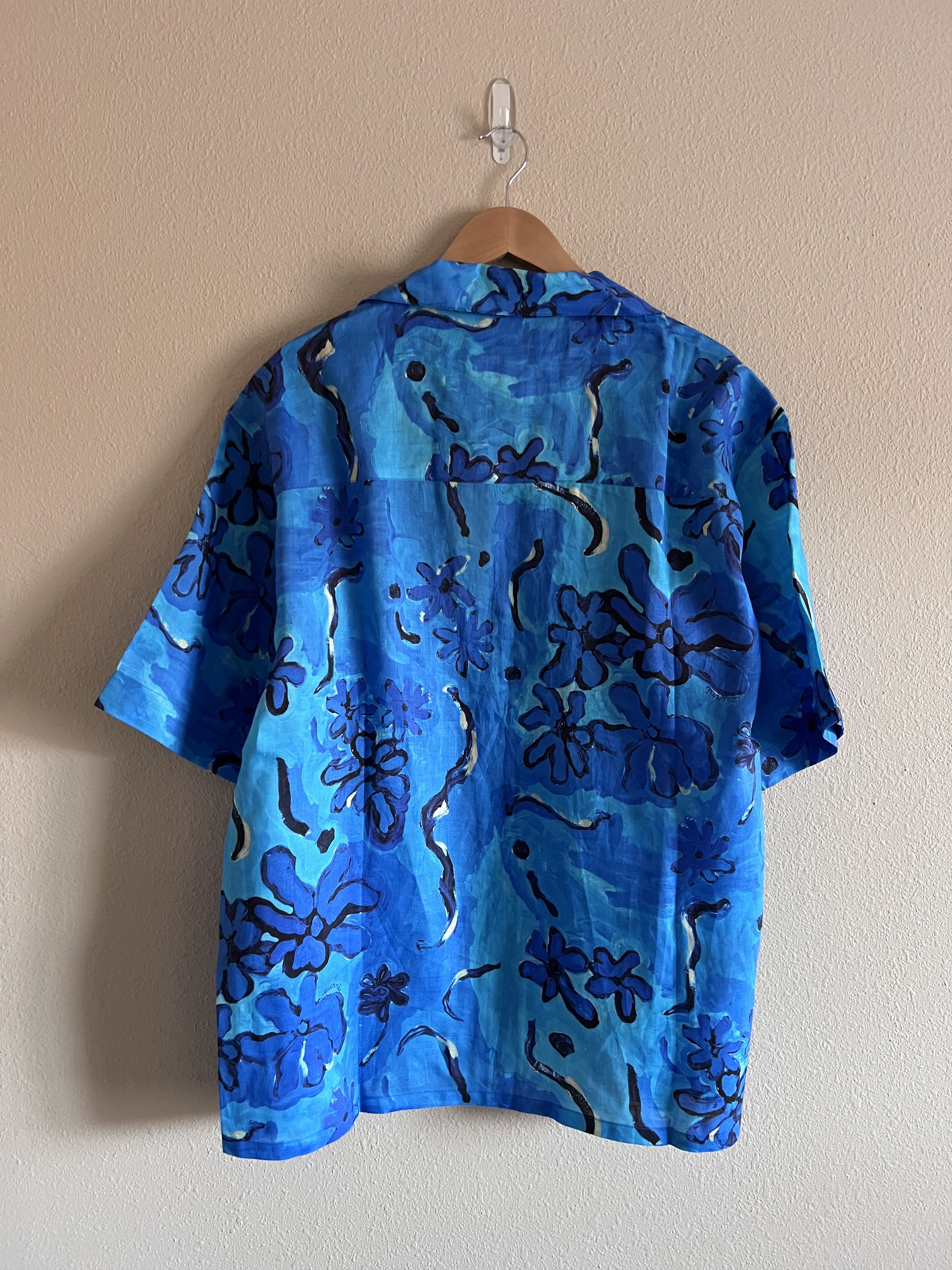 Marni Marni Short Sleeve Bowling Shirt in Azure Size US L / EU 52-54 / 3 - 5 Thumbnail
