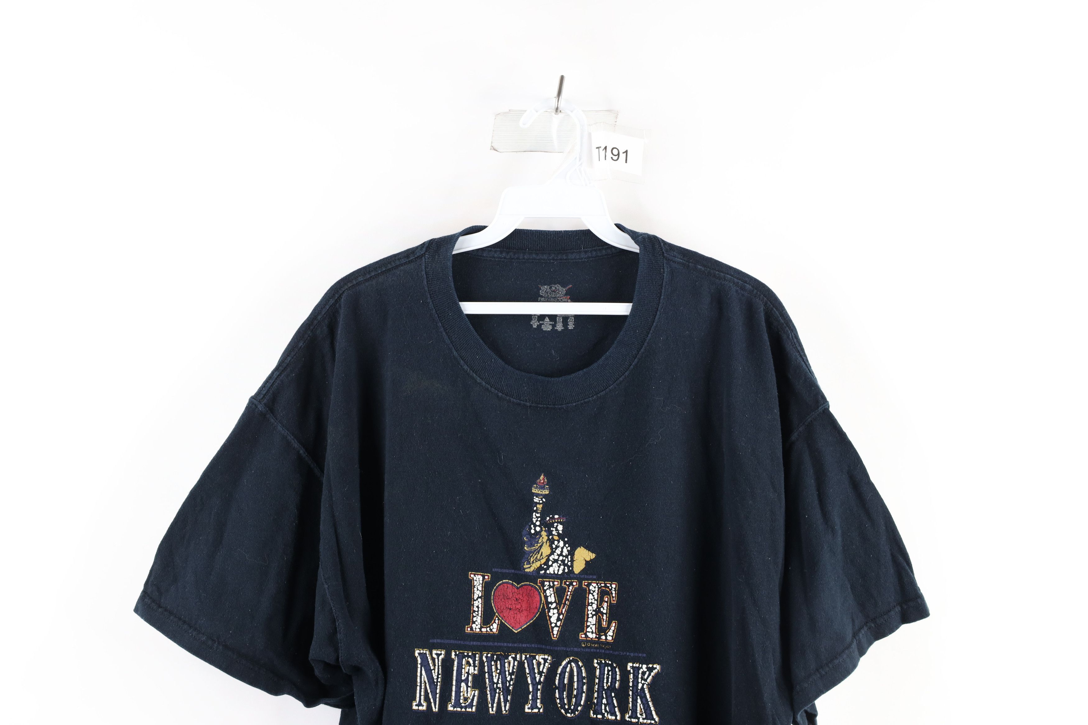 Vintage Vintage 90s Streetwear Thrashed I Love New York T-Shirt Size US XL / EU 56 / 4 - 2 Thumbnail