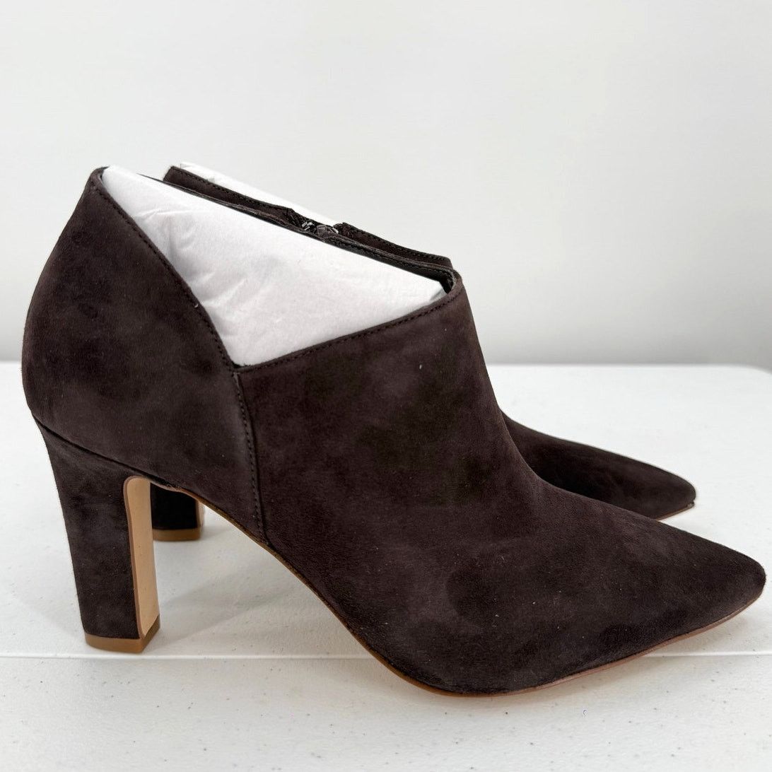 NEW Cole Haan Grand 360 Heeled Booties Pointed Toe Brown