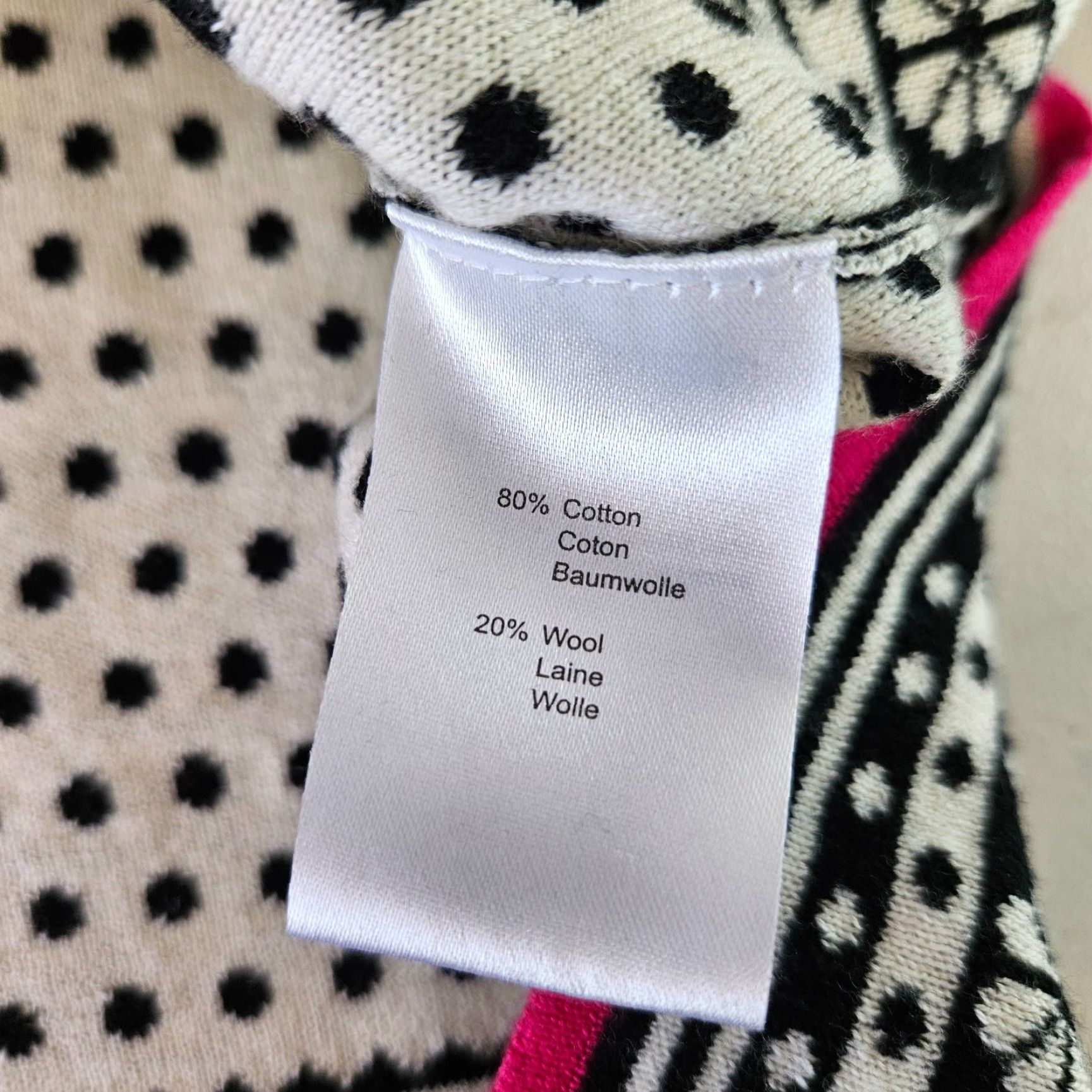Vintage VINTAGE Krimson Klover Womens Knit Skirt Sz Small Black Pink Polka Dot Cotton Wool Blend Size 28" / US 6 / IT 42 - 3 Thumbnail