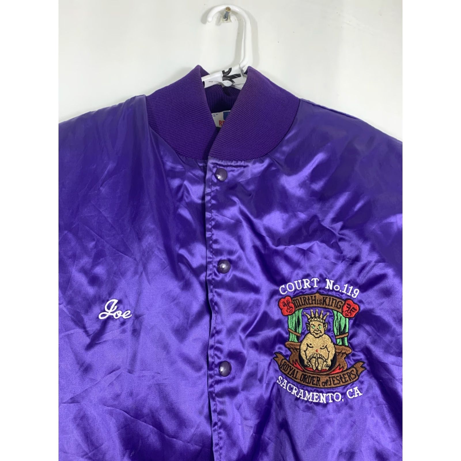 Vintage VINTAGE Rennoc Bomber Jacket Purple Royal Court of Jesters Sacramento CA L Hip Hop Mens Large Size US L / EU 52-54 / 3 - 5 Thumbnail
