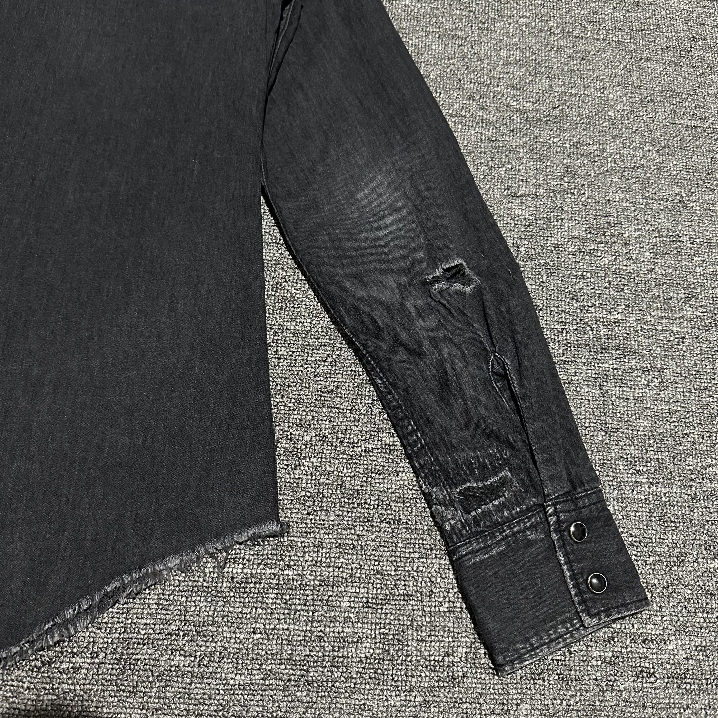 Hedi Slimane × Saint Laurent Paris Saint Laurent by Hedi Slimane Distressed Western Denim Shirt Size US XS / EU 42 / 0 - 8 Thumbnail