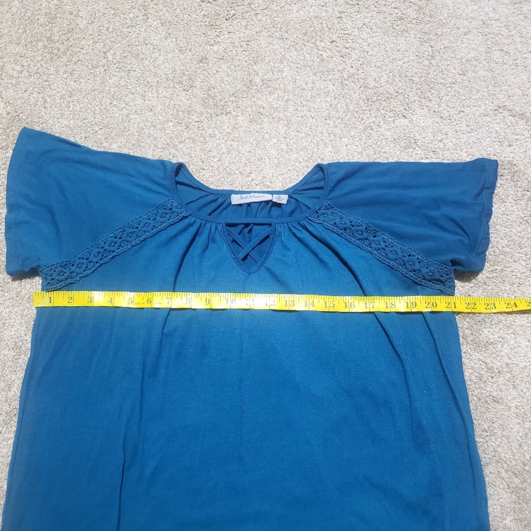 Vintage Jason Maxwell Shirt Women Adult Medium Blue Short Sleeve Blouse 100% Cotton Back 60% Cotton/40% Polyester Floral Modern Size M / US 6-8 / IT 42-44 - 4 Thumbnail