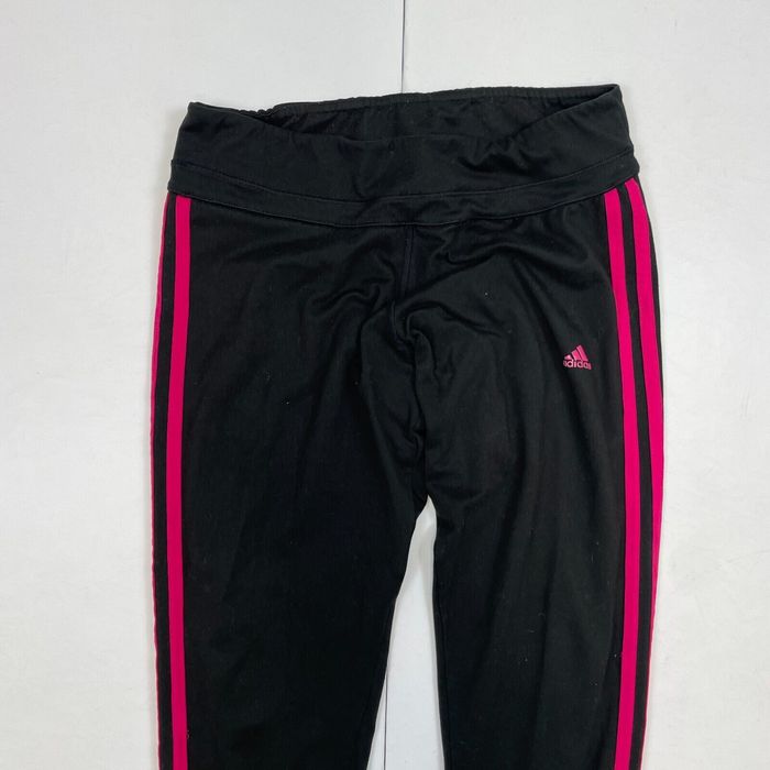 Adidas Adidas Leggings Small 8-10 Black Pink Running Jogging Gym Womens  Workout Sports