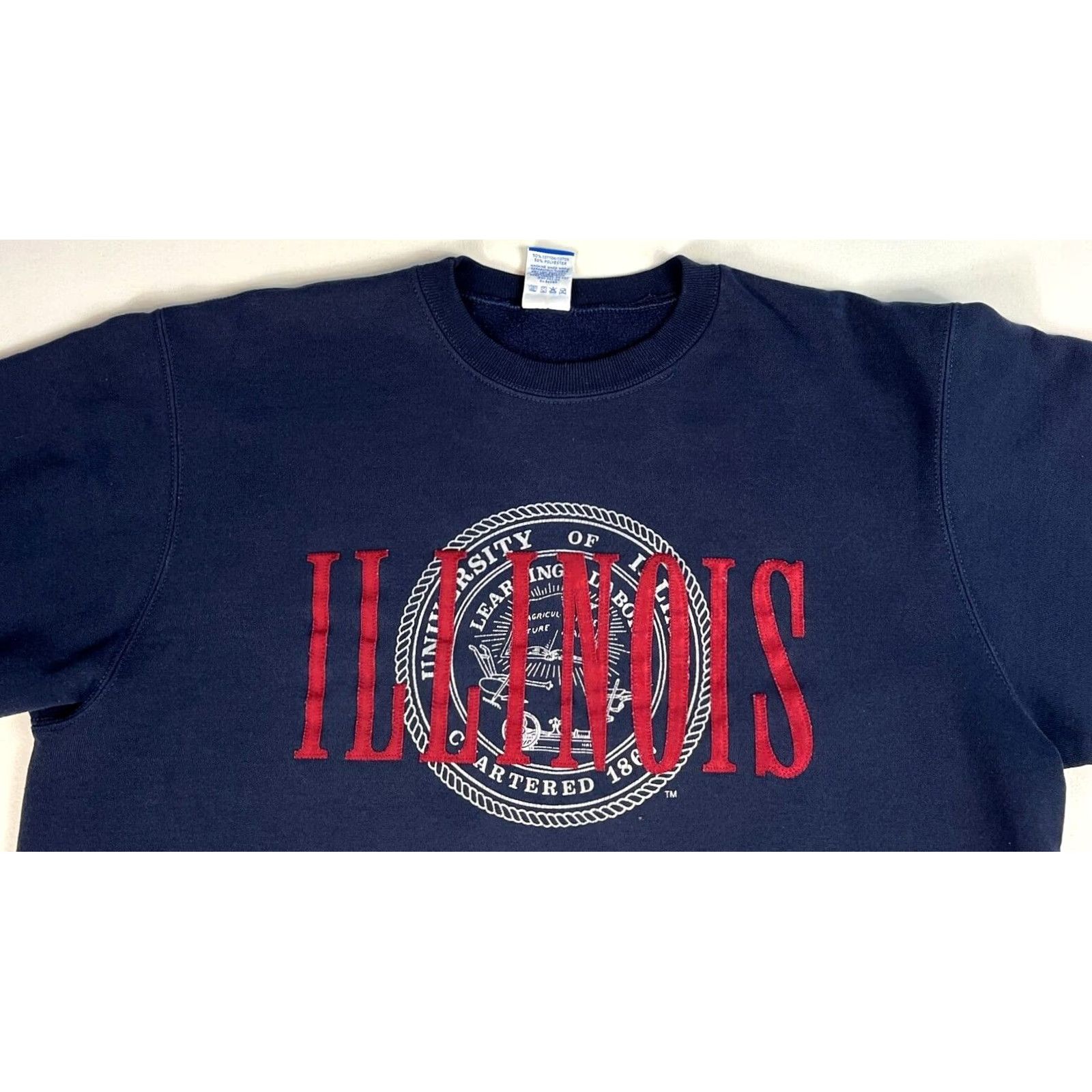 Champion VINTAGE Champion University of Illinois Sweatshirt XS XL Navy 90s College Crewneck Unisex Adults Sweatshirt Pullover Size US XL / EU 56 / 4 - 4 Thumbnail