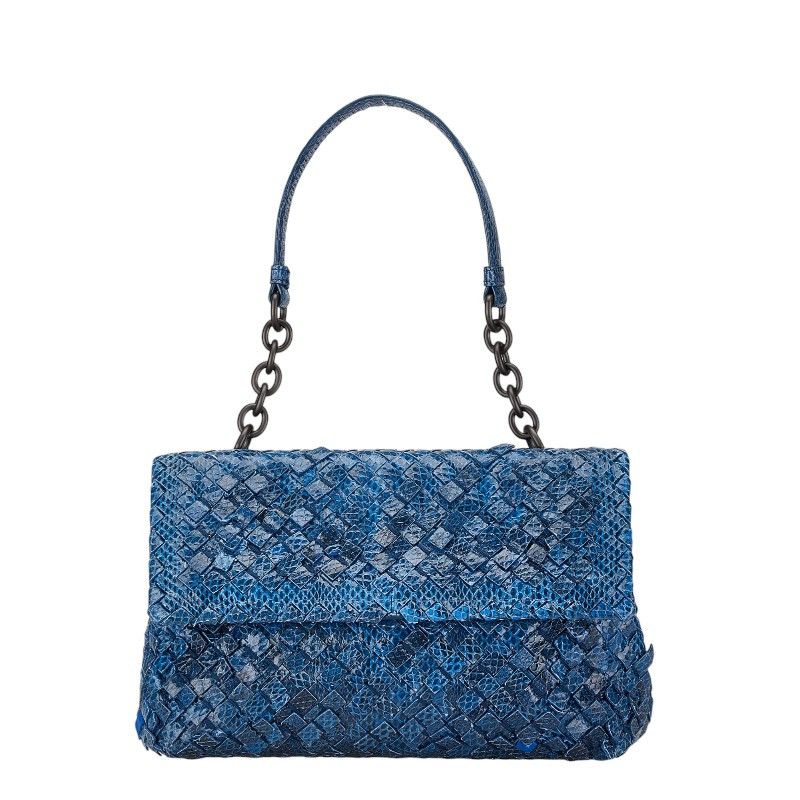 Bottega Veneta Bottega Veneta Bottega Veneta Intrecciato Python Handbag Chain Shoulder Bag Leather Shoulder Bag in Very Good Condition Size ONE SIZE - 1 Thumbnail