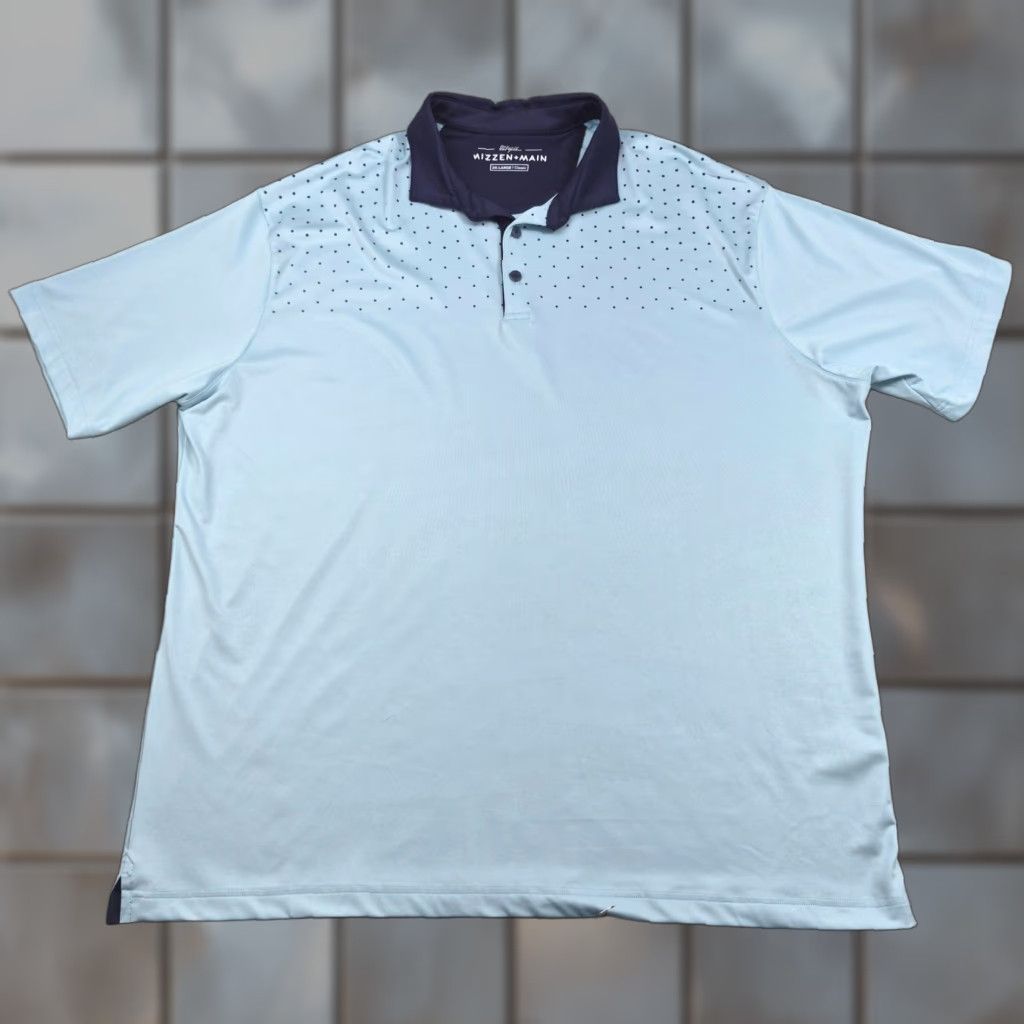 Mizzen+Main Mizzen+Main Golf Polo Shirt Mens 2XL Blue Polka Dot Classic Fit Short Sleeve Size US XXL / EU 58 / 5 - 1 Thumbnail