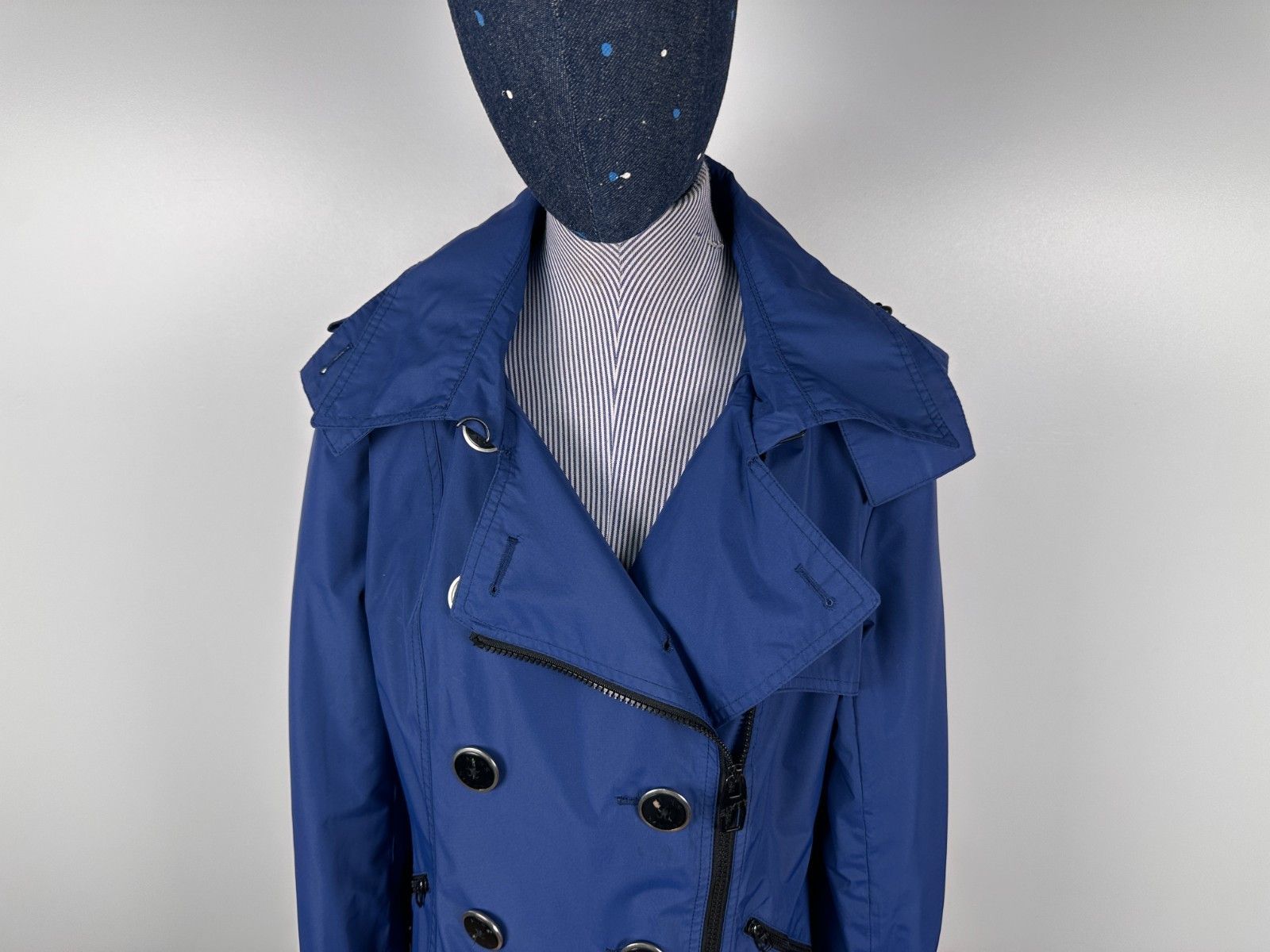 Miss Sixty Miss Sixty Crop Trench Coat Womens Blue Size M Size M / US 6-8 / IT 42-44 - 2 Thumbnail