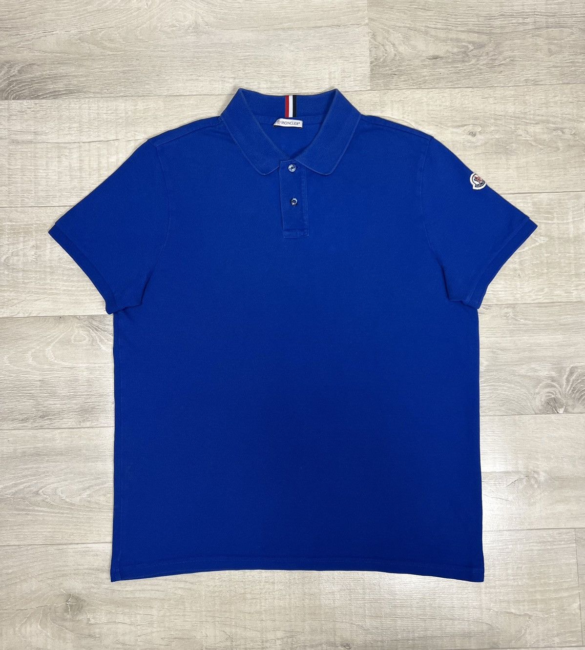 Moncler MONCLER Polo Shirt Cotton Blue Short Sleeve Logo Patch Size US L / EU 52-54 / 3 - 3 Thumbnail