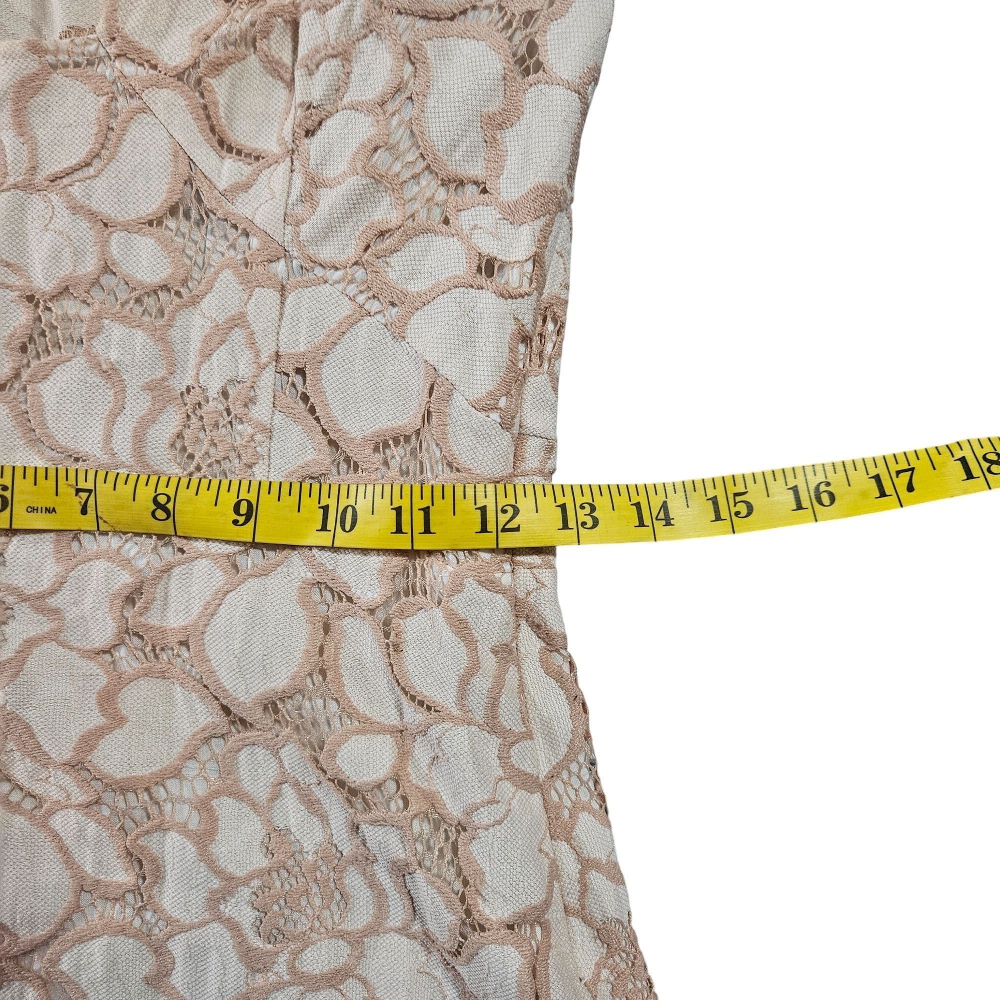 Free People Free People Lace Mini Dress Beige XS Feminine Romantic Boho Size XS / US 0-2 / IT 36-38 - 6 Thumbnail