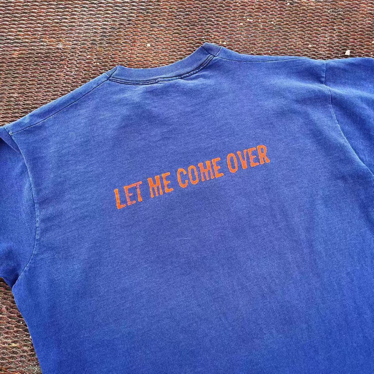 Vintage Blue Casual Retro T-Shirt with Cross Print Size US M / EU 48-50 / 2 - 2 Thumbnail