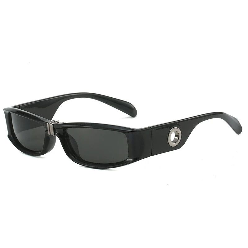 Vintage Y2k Black Rectangle Sunglasses Size ONE SIZE - 2 Thumbnail
