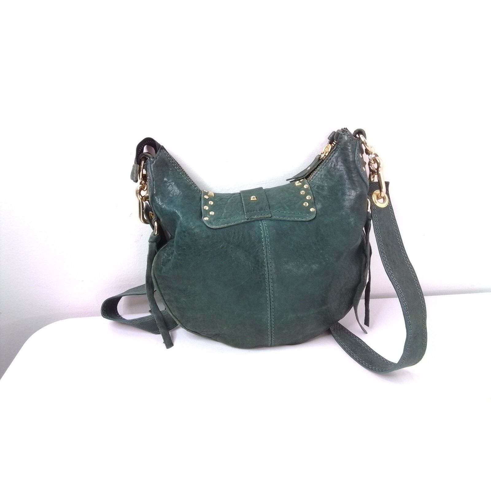 Angelo Nardelli Nardelli Purse Leather Teal w/Metal Accents Handbag #W2697 Size ONE SIZE - 6 Thumbnail