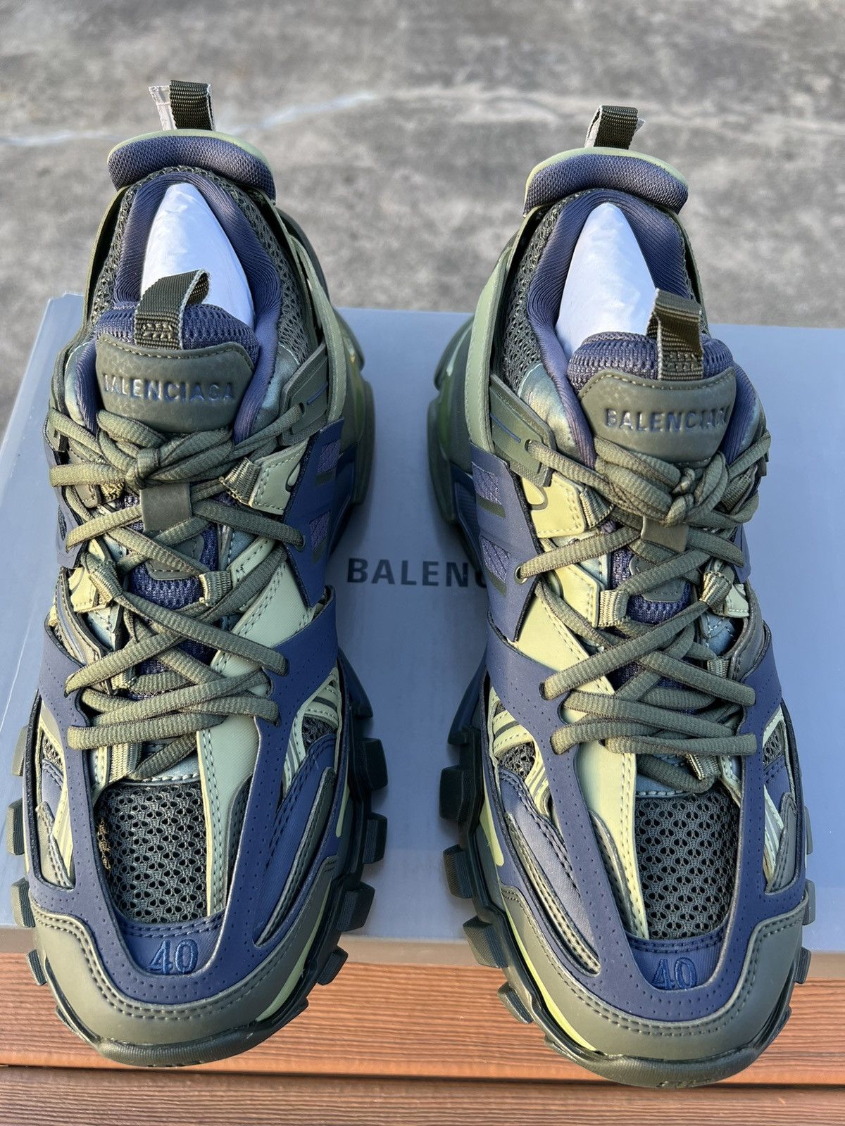 Balenciaga Balenciaga Track Trainer green blue size 7 US / EU 40 | Grailed