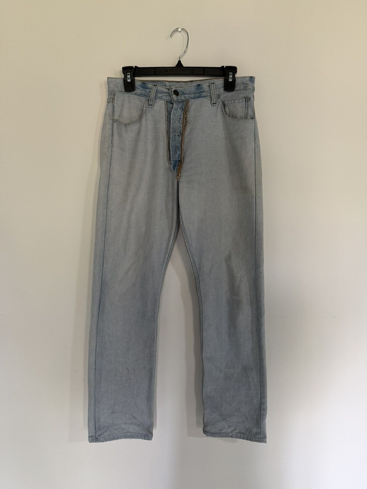 Maison Margiela SS2003 Artisanal 0 10 Inside-Out Denim Jean Trousers Size US 30 / EU 46 - 1 Thumbnail