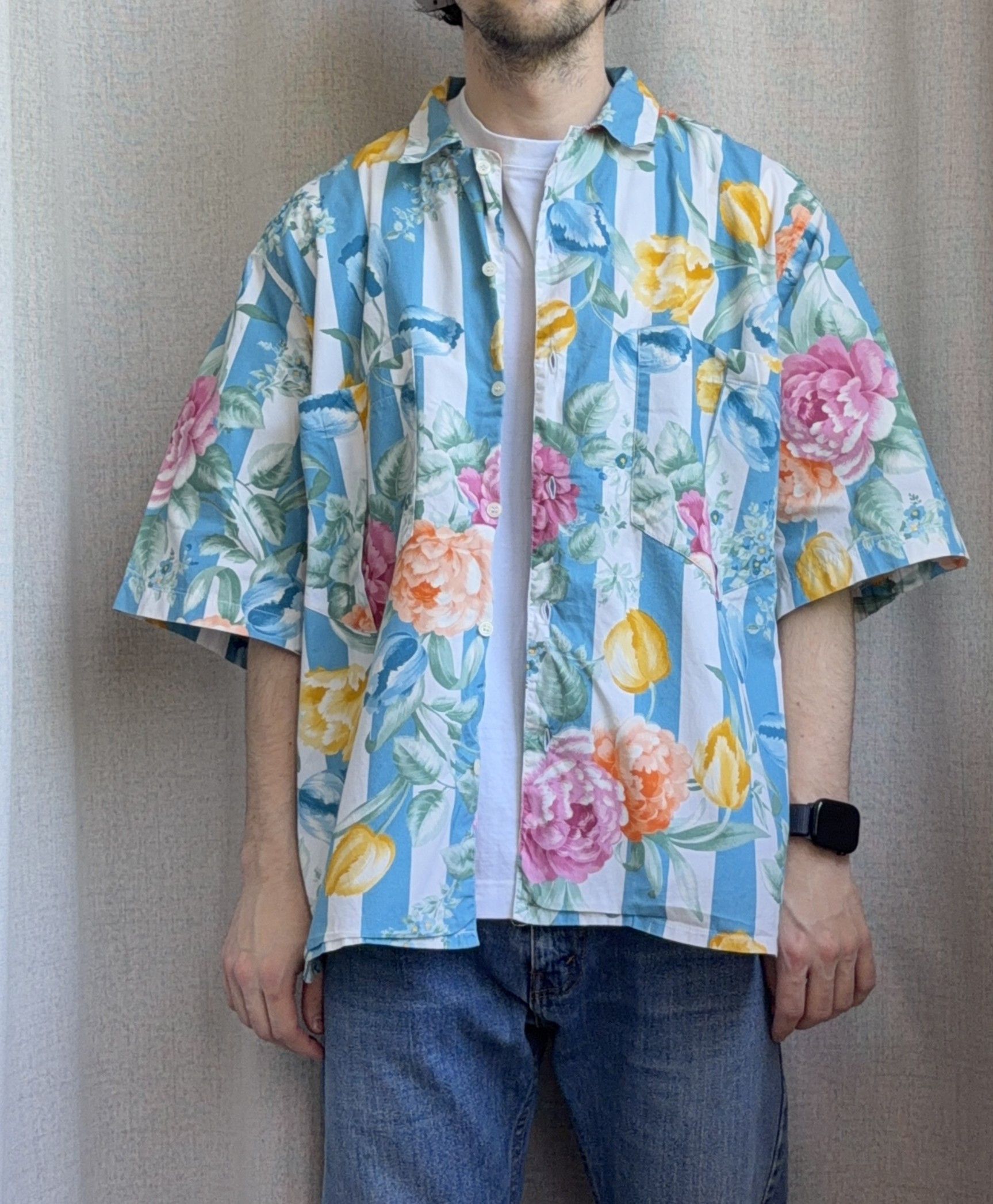 Vintage Vintage 80-90s Hawaiian Floral Graphic Button Up Shirt Size US M / EU 48-50 / 2 - 2 Thumbnail