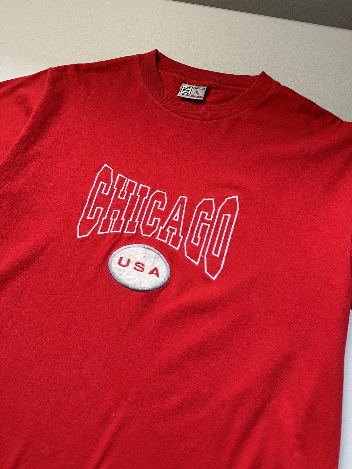 Band Tees × Vintage Vintage 90s Chicago USA Box Logo Tee Oversized Size US L / EU 52-54 / 3 - 5 Thumbnail