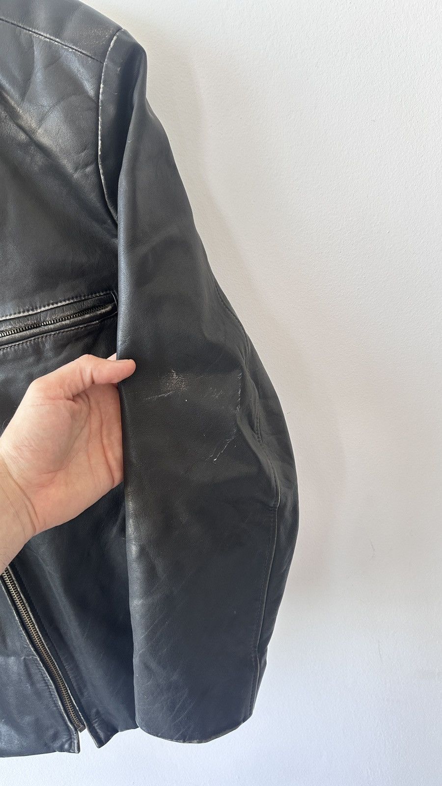Other Genuine Leather Cafe Racer Jacket Distressed Moto Biker Size US L / EU 52-54 / 3 - 11 Thumbnail