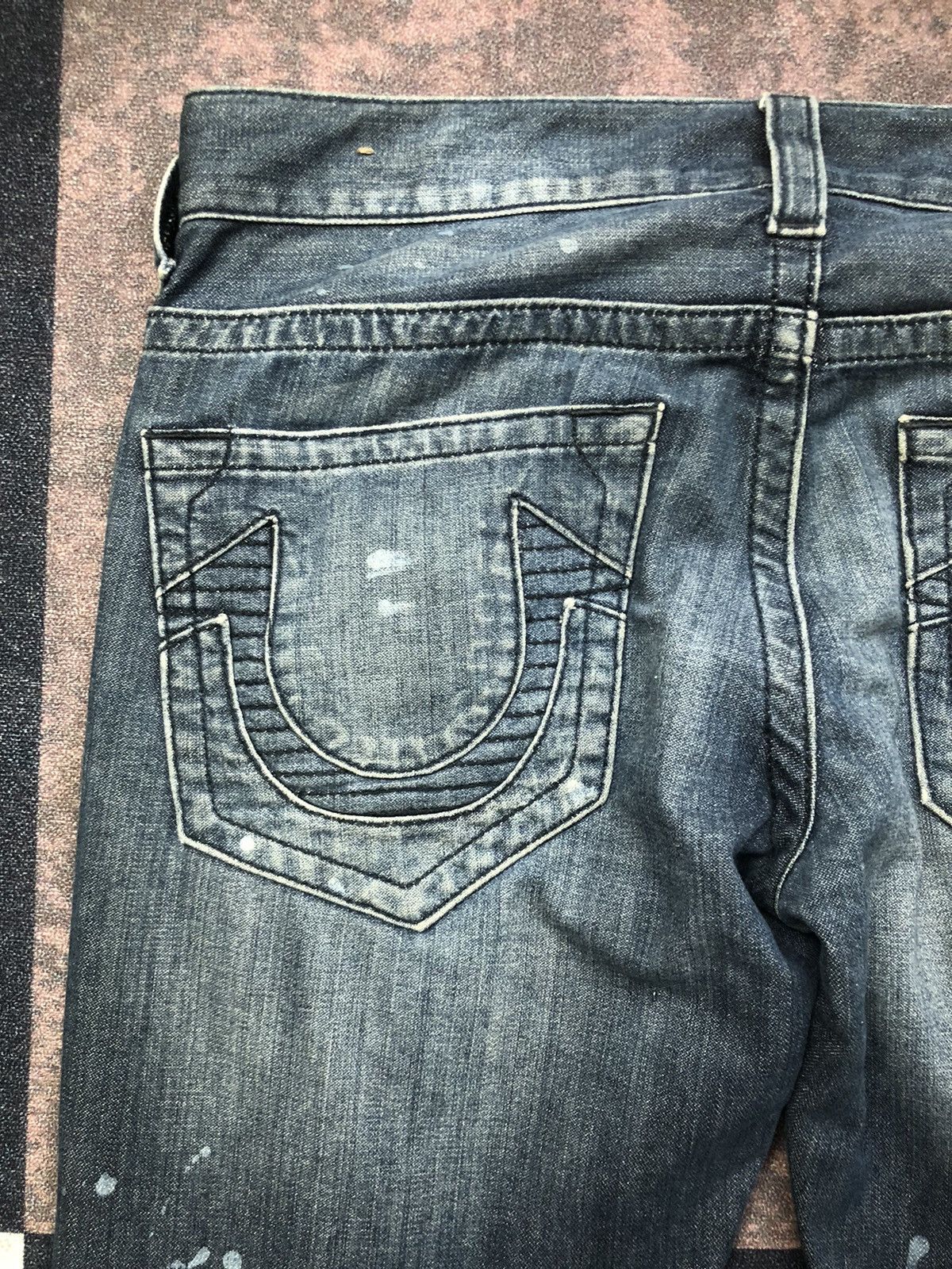 Vintage Vintage True Religion Moto Double Knee Jeans Size US 37 - 16 Thumbnail