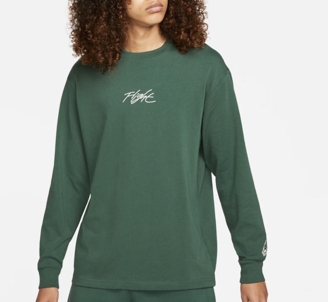 Jordan Brand Air Jordan Flight Noble Green Essentials Fit L/S T-Shirt Size US L / EU 52-54 / 3 - 1 Thumbnail