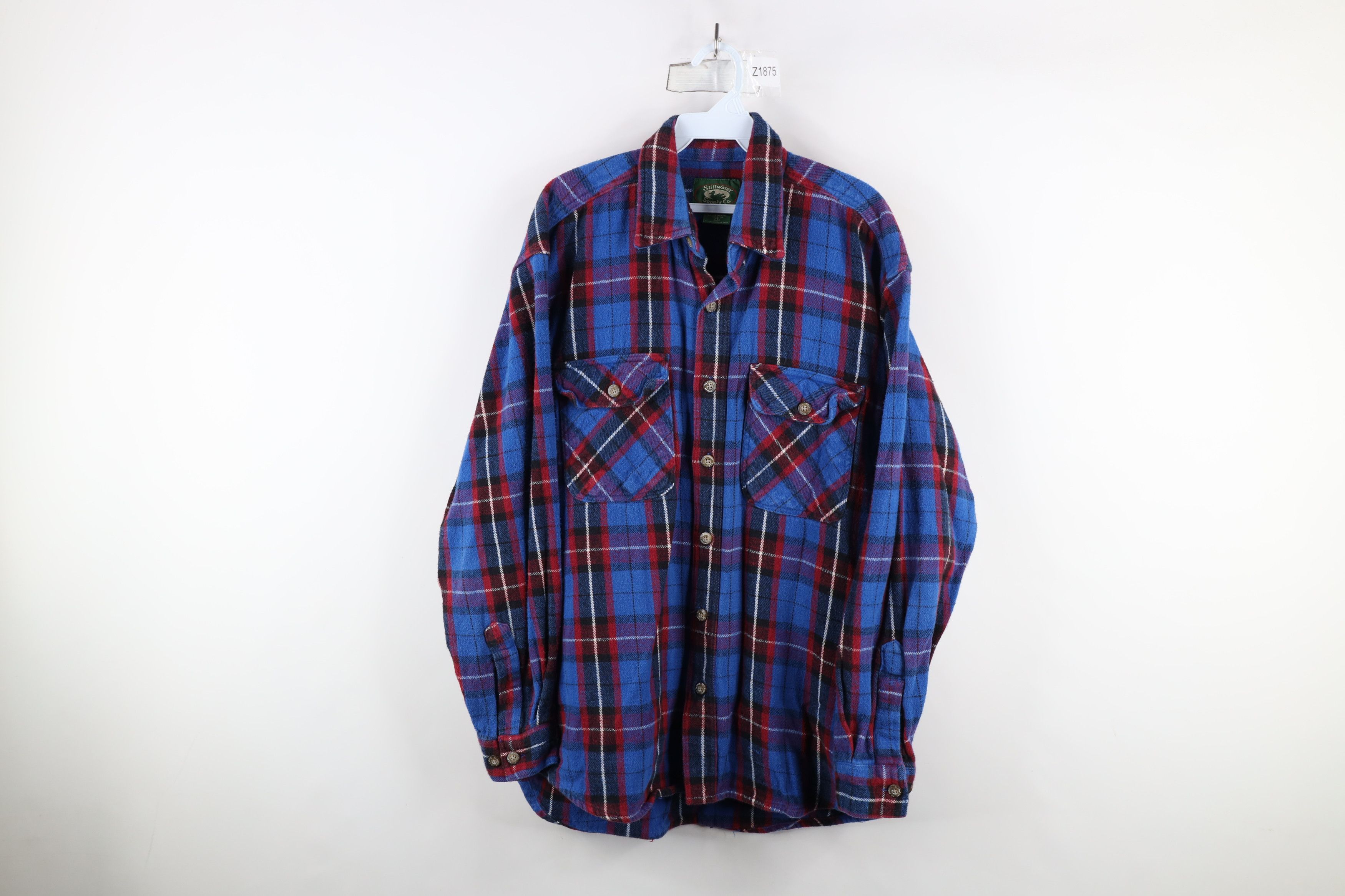 Vintage Vintage 90s Streetwear Heavyweight Flannel Button Shirt Size US L / EU 52-54 / 3 - 1 Thumbnail