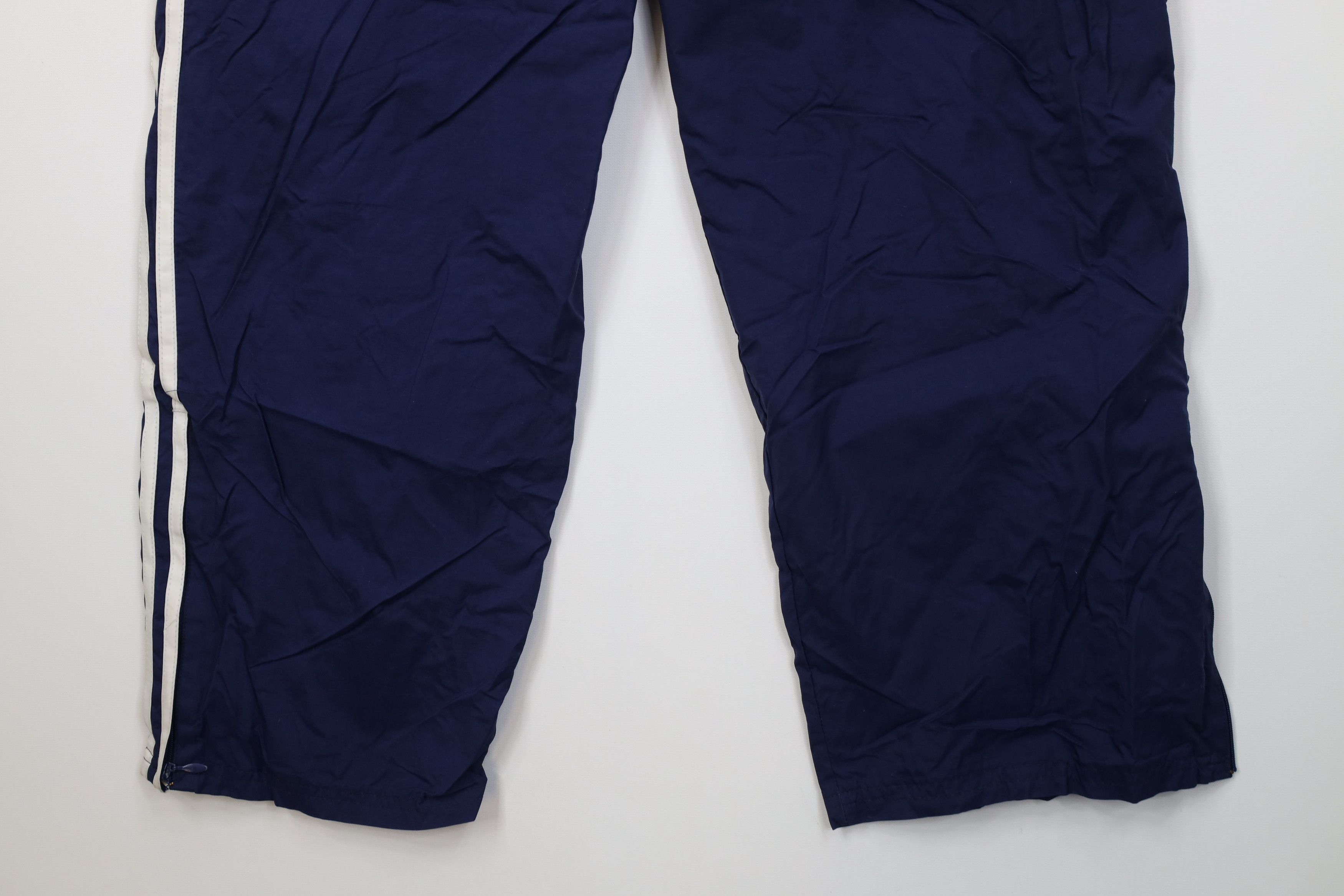 Adidas Vintage 90s Adidas Striped Wide Leg Windbreaker Pants Blue Size US 34 / EU 50 - 15 Thumbnail