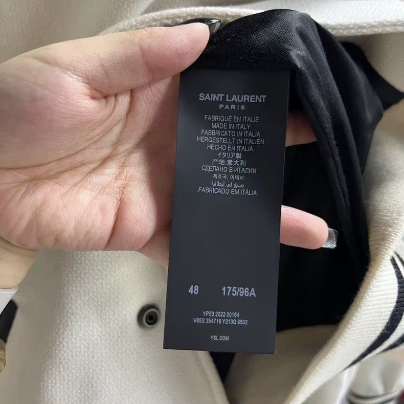 Saint Laurent Paris Saint Laurent Paris Saint Laurent White Striped Casual Lon Size US M / EU 48-50 / 2 - 5 Thumbnail