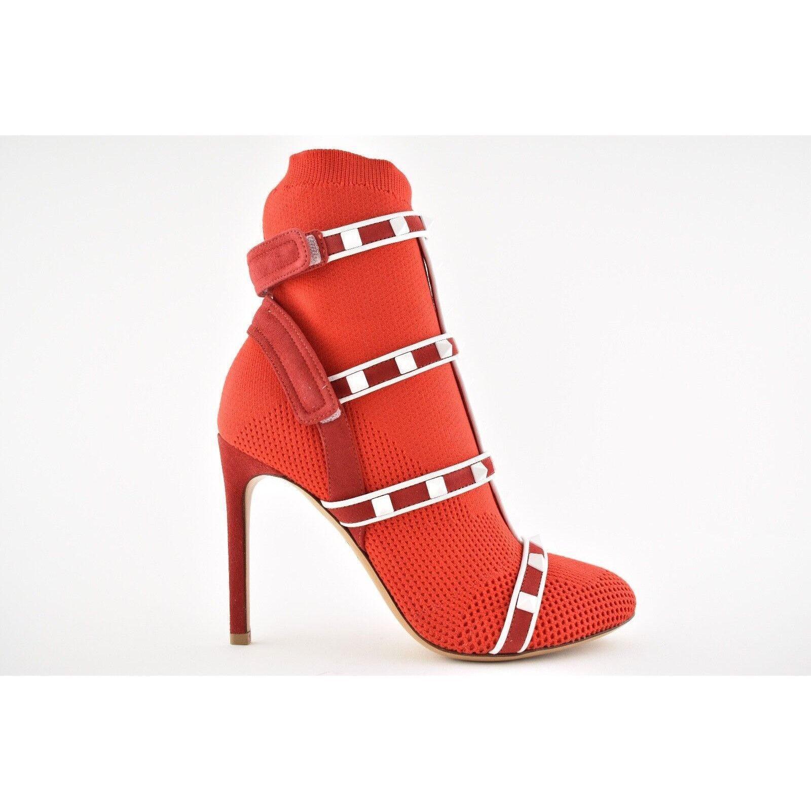 Valentino Valentino Rockstud Bodytech Red White Sock Knit Boot Bootie Grailed