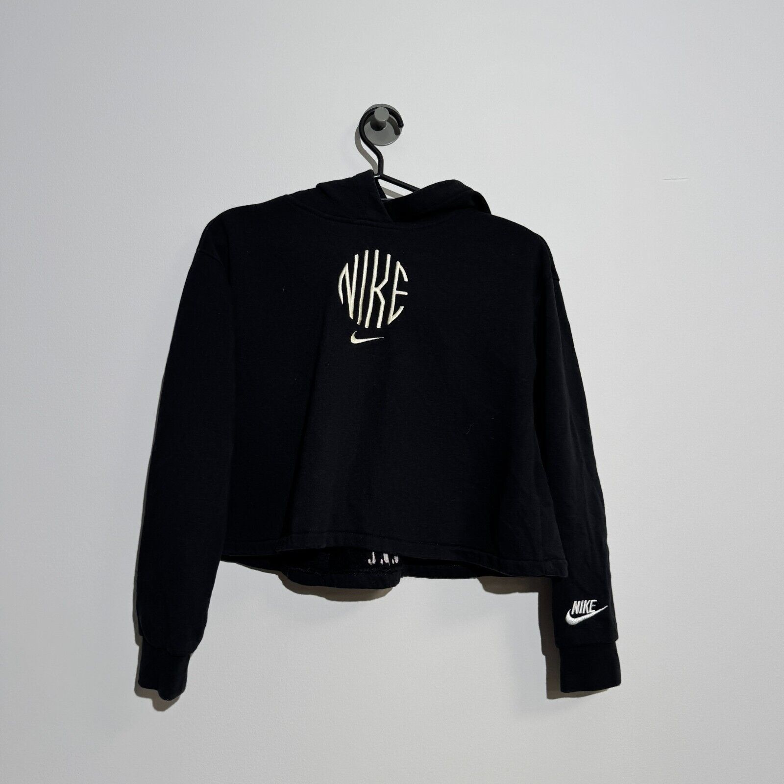 Nike Vintage Nike Women's XXS Black Cotton Hoodie 90s Running Size US M / EU 48-50 / 2 - 1 Thumbnail