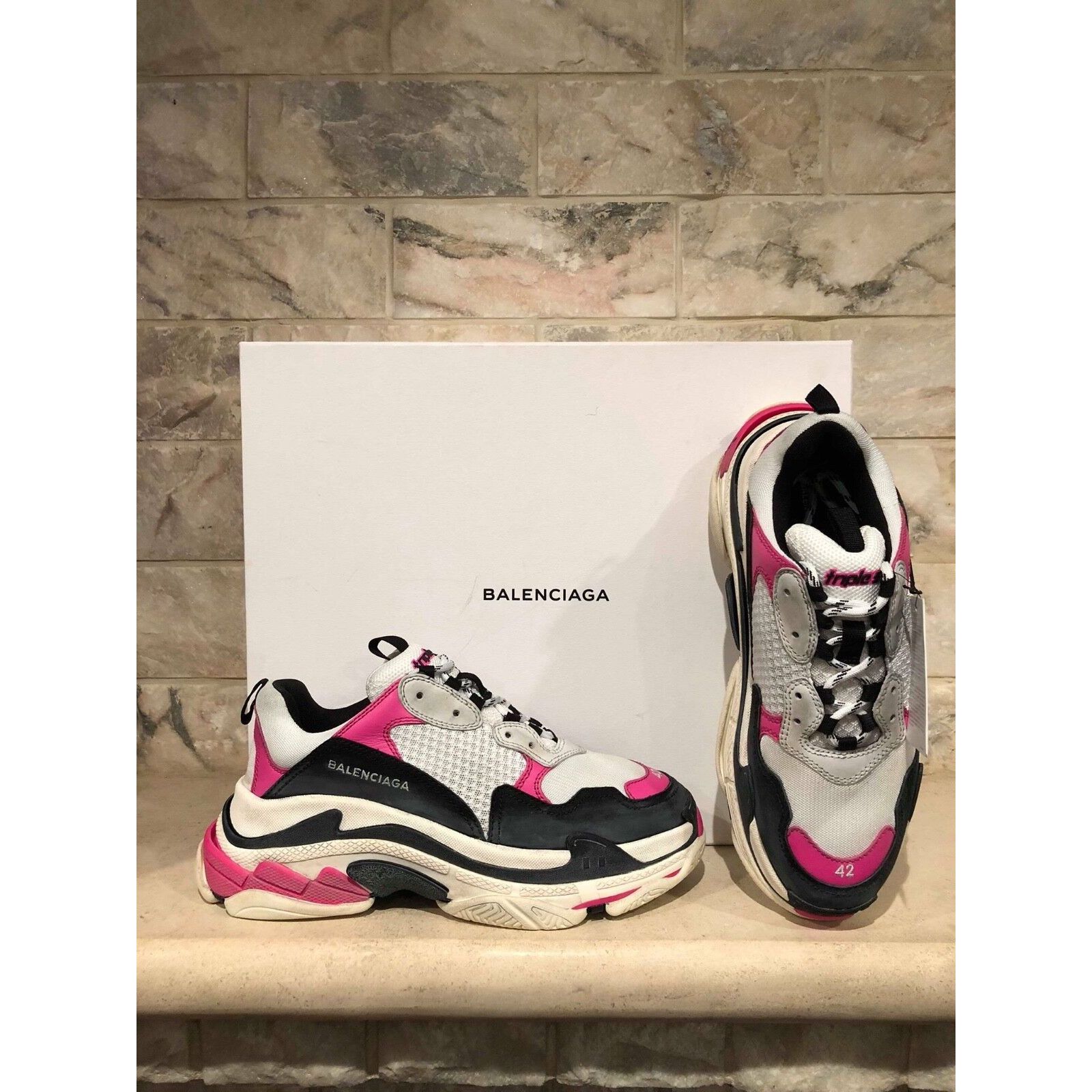 Balenciaga Triple S Sneaker Womens Leather Speed Flat Trainers 42 Size US 12 / IT 42 - 3 Thumbnail
