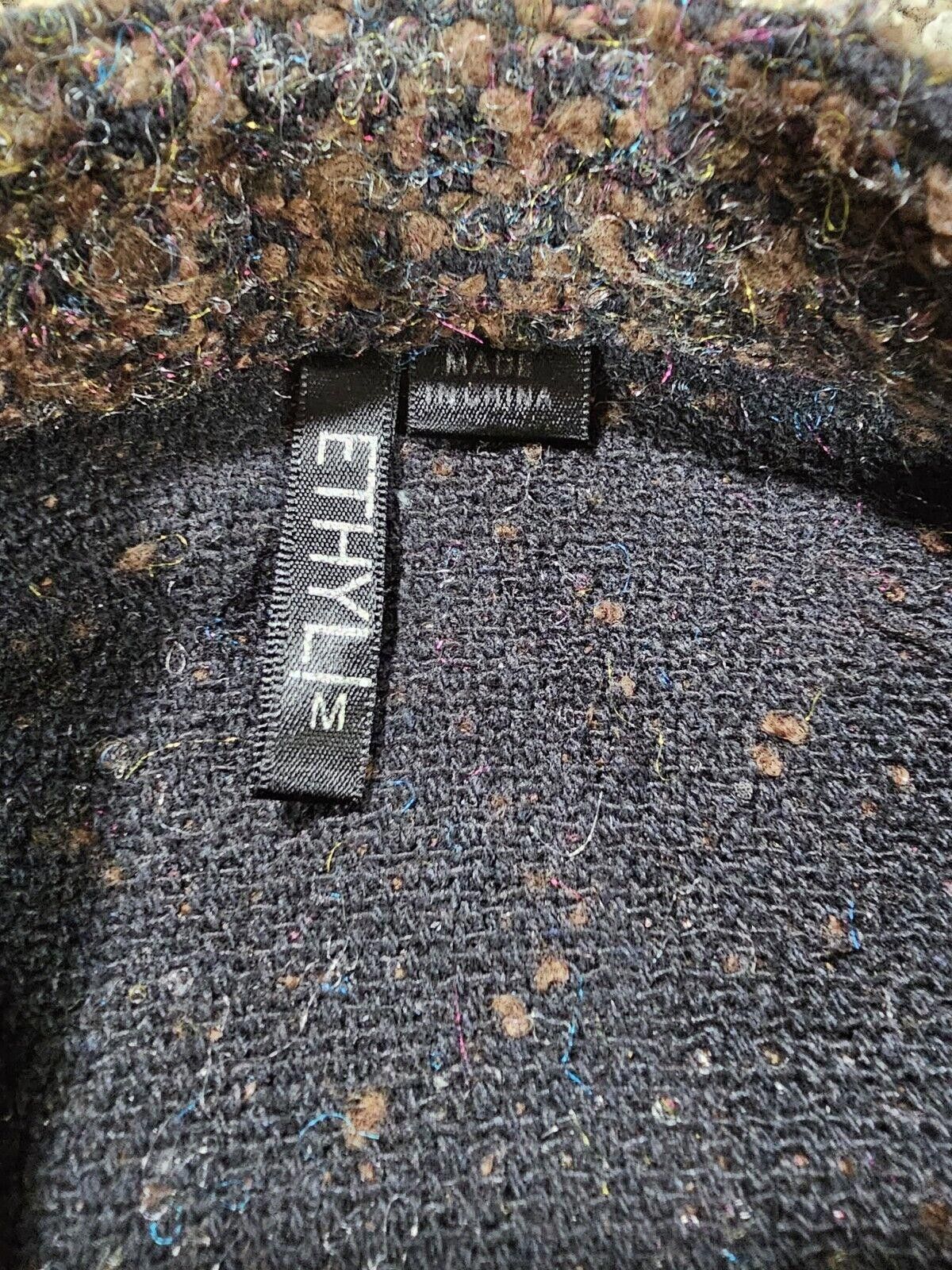 Designer Ethyl Brown Tweed Like Open Vest Medium Size M / US 6-8 / IT 42-44 - 3 Thumbnail